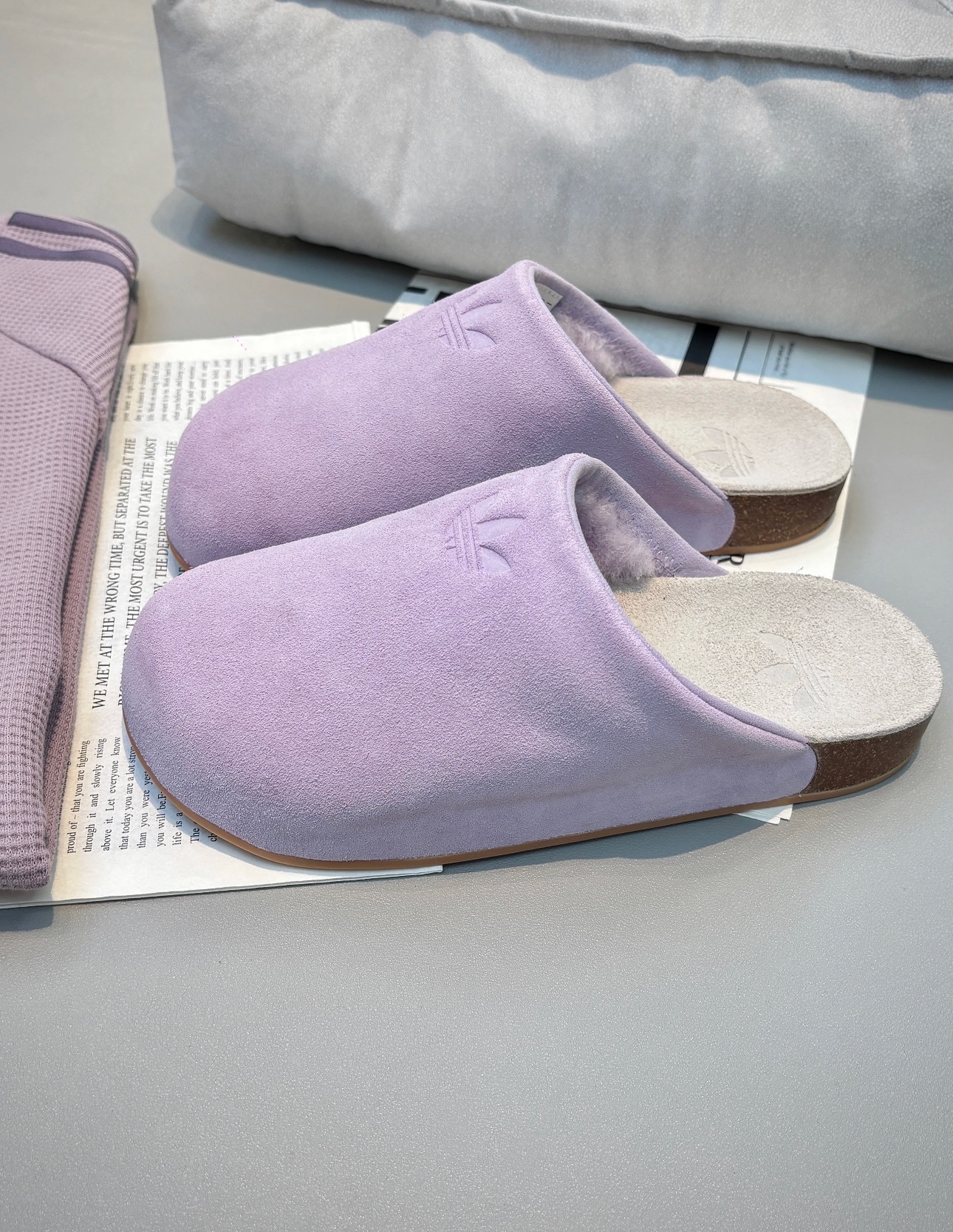 Adidas Adimule ｜勃肯 麂皮懶人鞋・ MULE拖鞋 香芋紫色 JP8732
