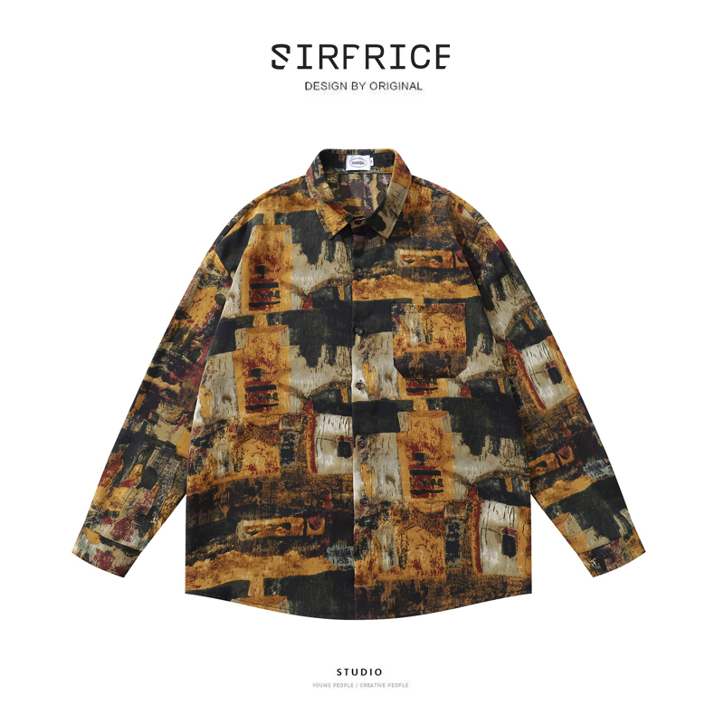 長袖襯衫 花襯衫 港風 復古