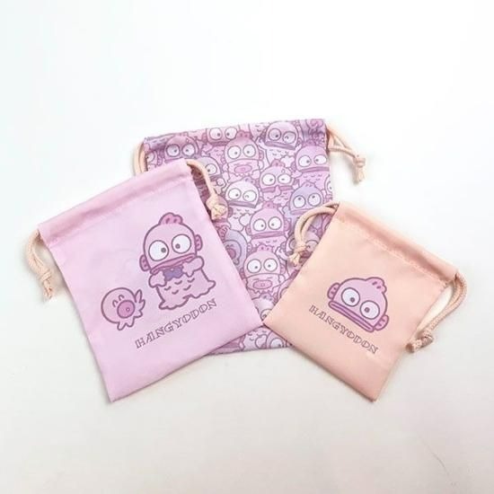 日本 Sanrio Hangyodon 水怪 束繩袋套裝 (3入)