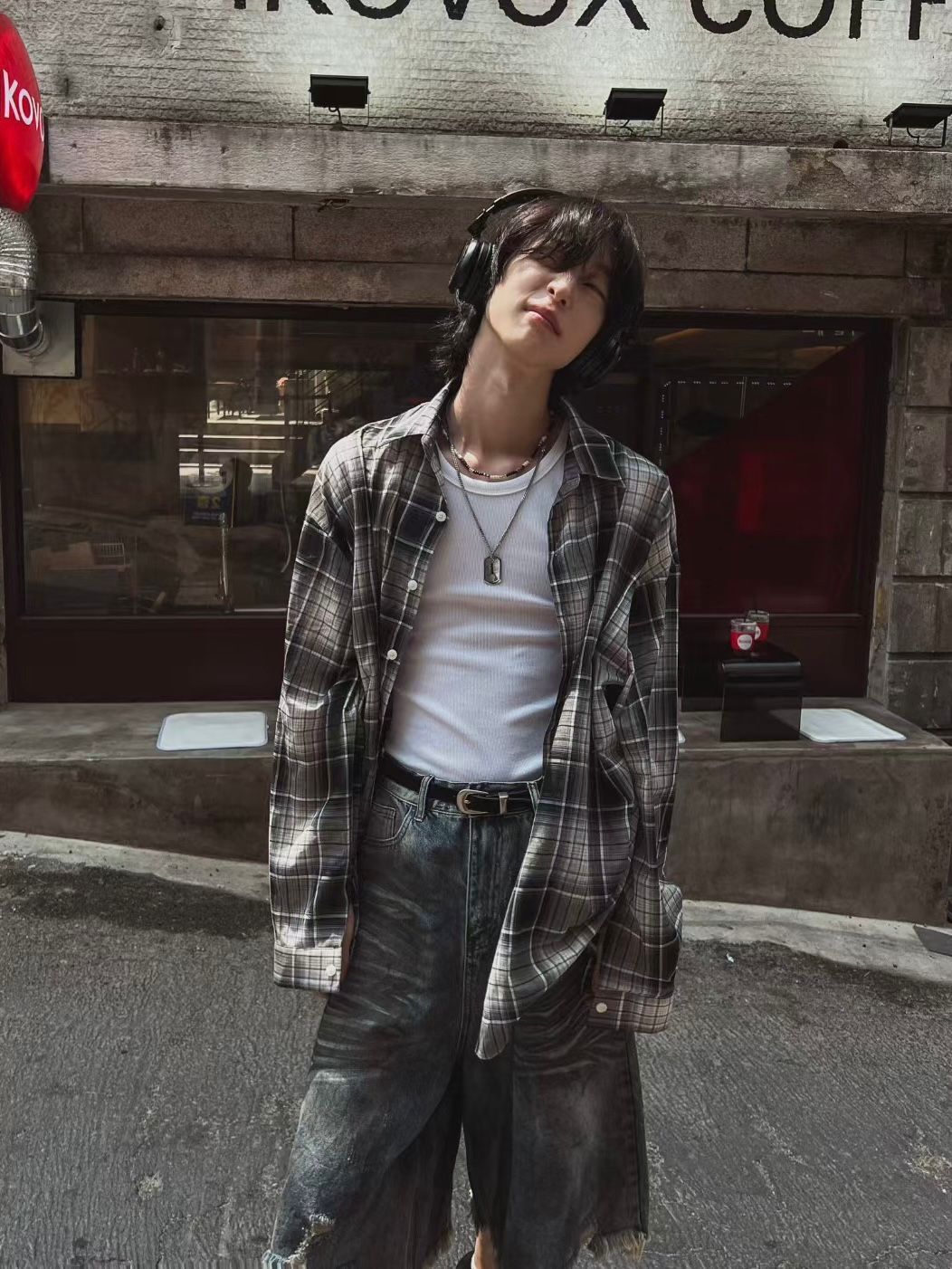 格仔長袖恤衫 GARMENTS-043S