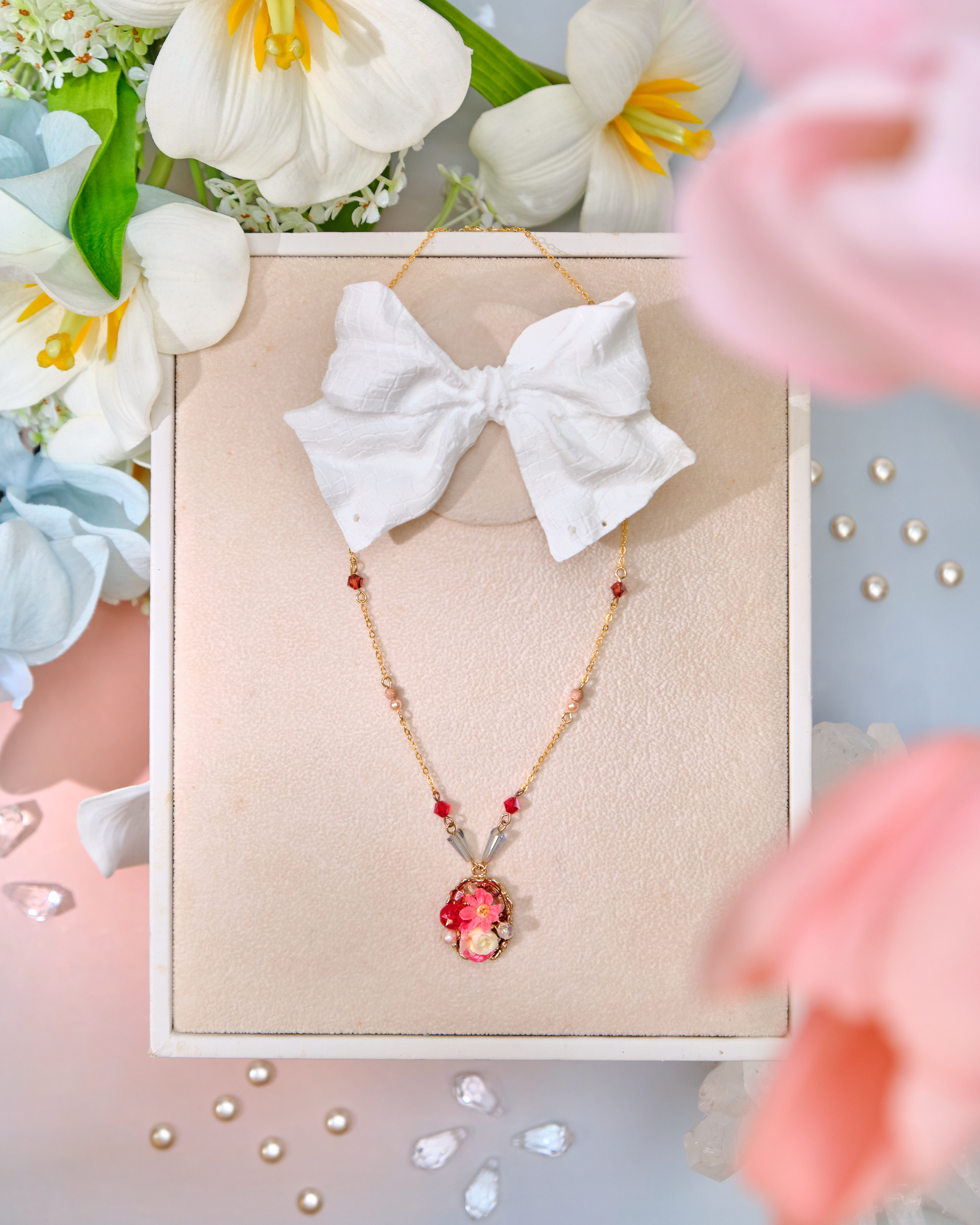 12689 清雅小花束S925鎖骨項鏈