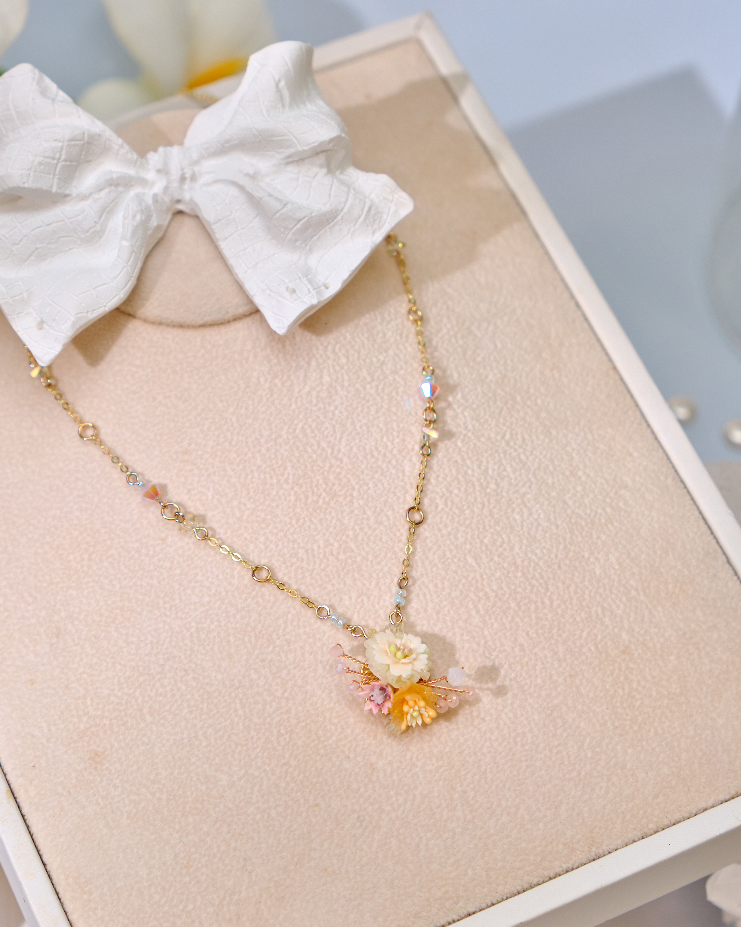 12685 清雅小花束S925鎖骨項鏈