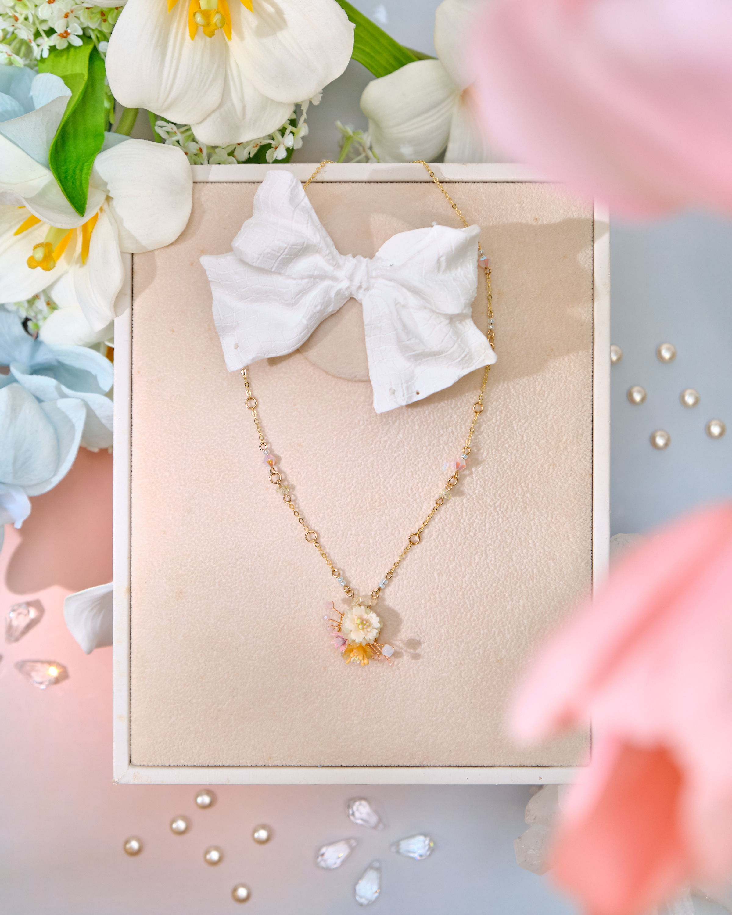 12685 清雅小花束S925鎖骨項鏈