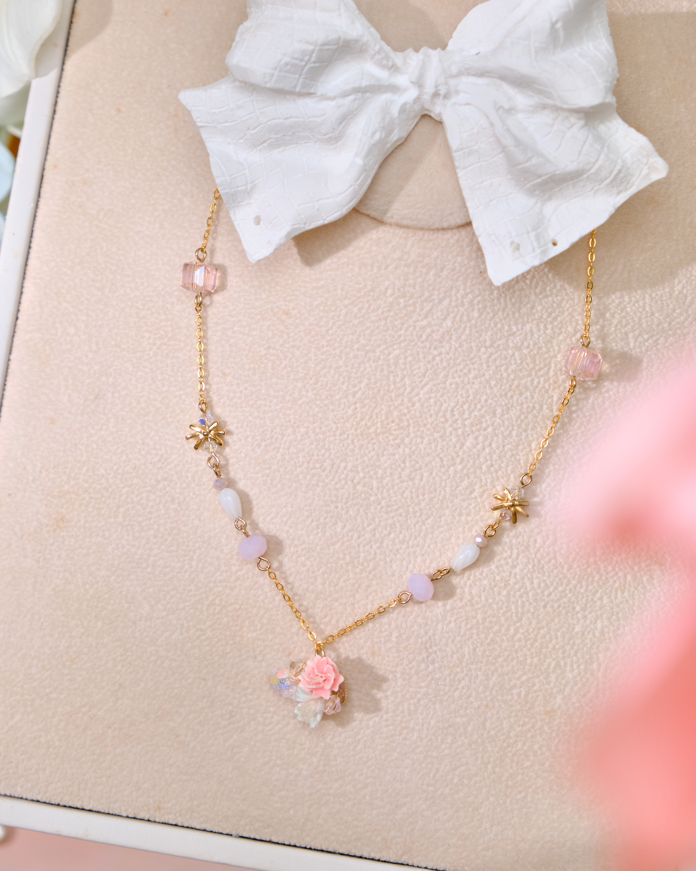 12684 清雅小花束S925鎖骨項鏈