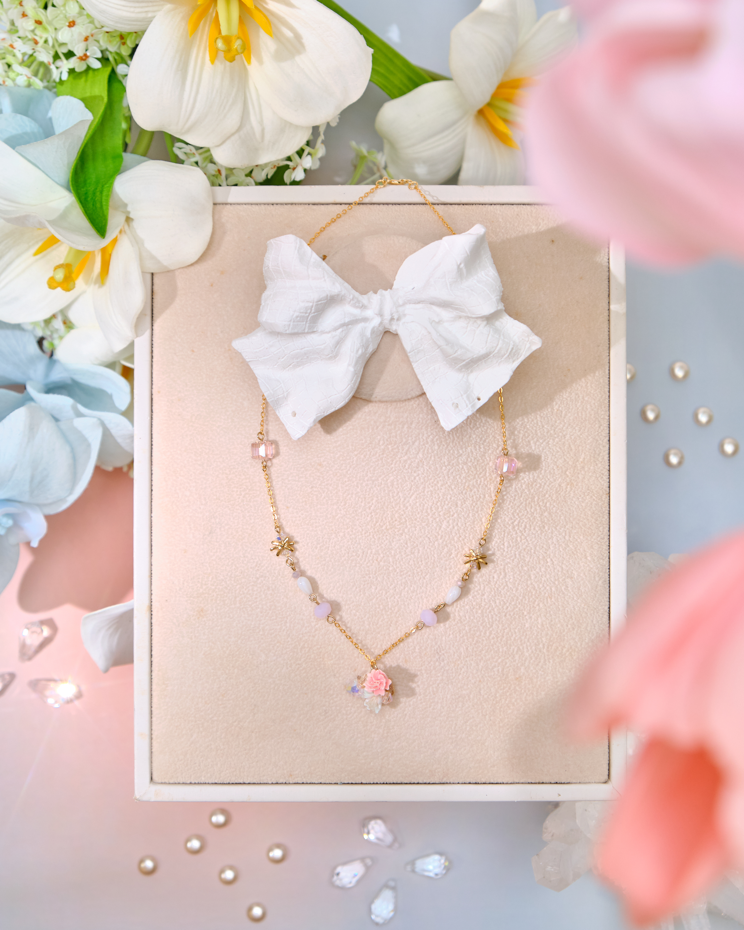 12684 清雅小花束S925鎖骨項鏈