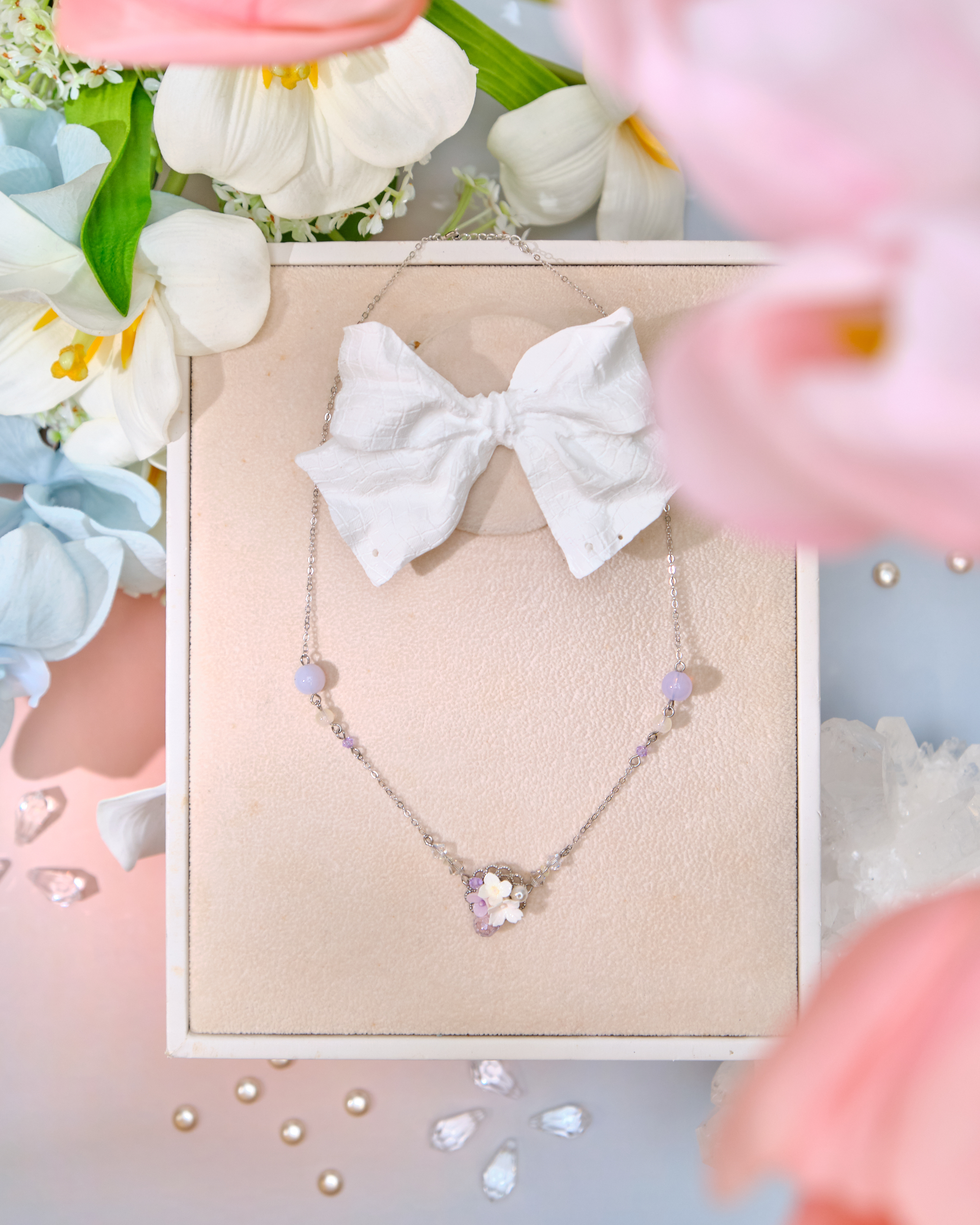 12683 清雅小花束S925鎖骨項鏈