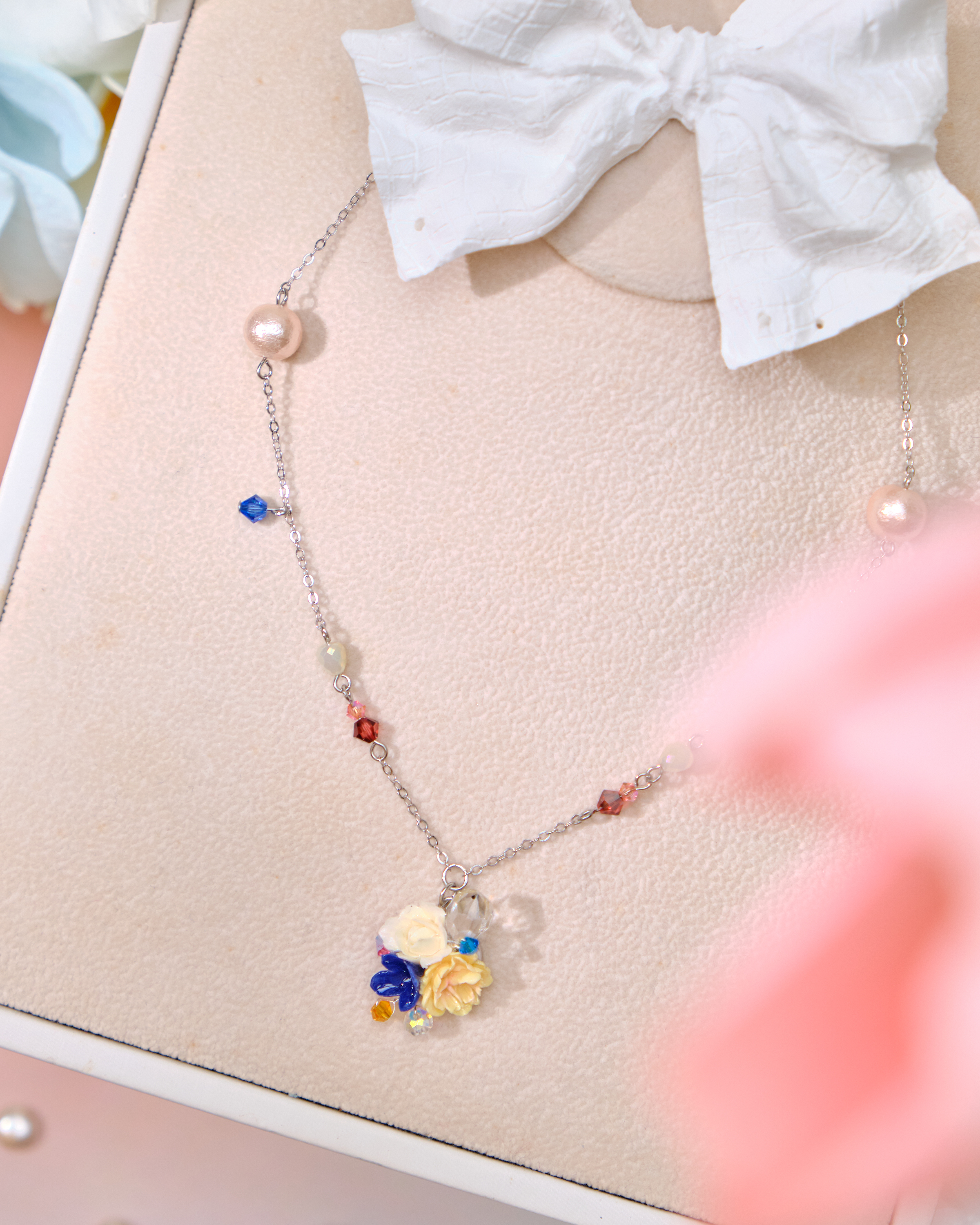 12682 清雅小花束S925鎖骨項鏈