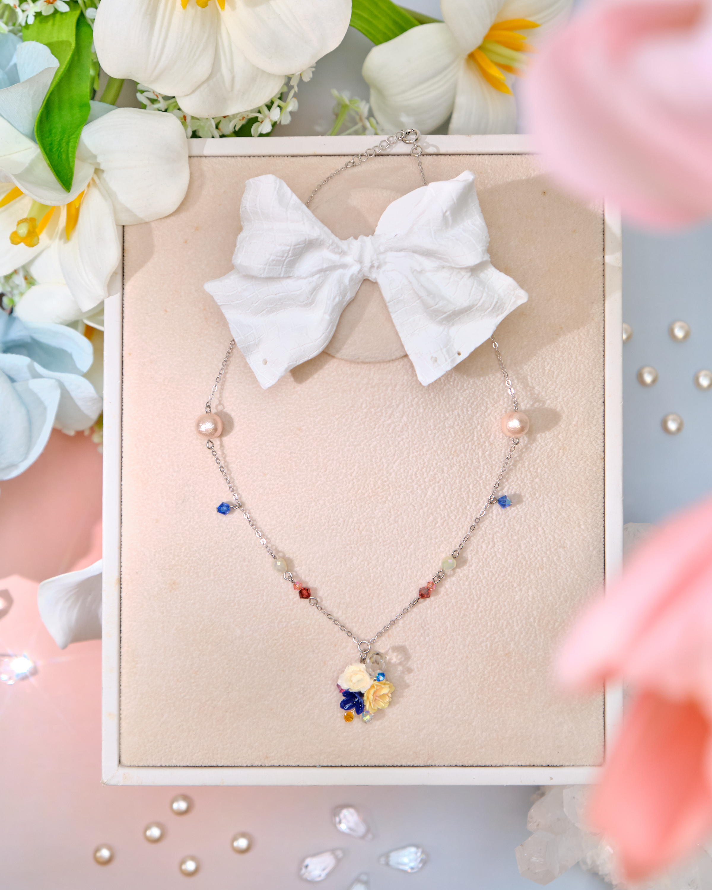 12682 清雅小花束S925鎖骨項鏈