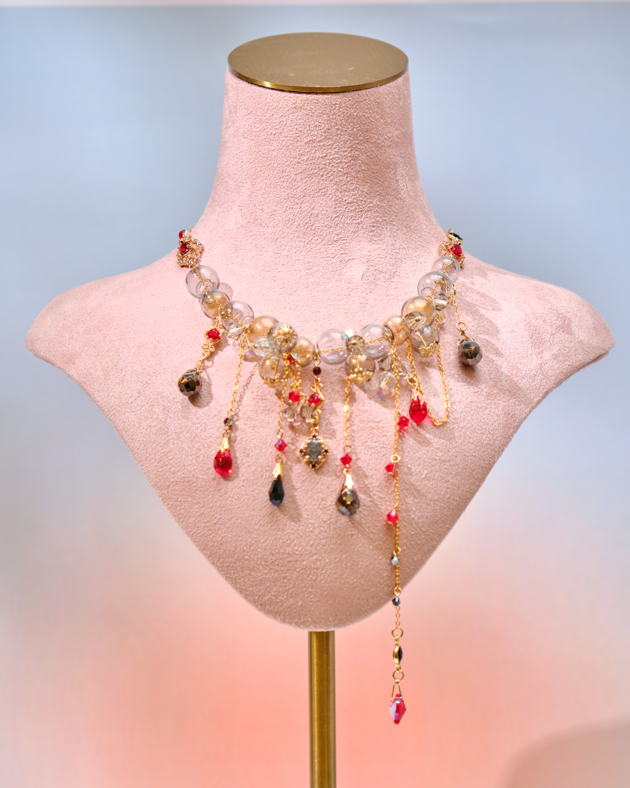 12681 Transparent Rain Curtain Bubble Bath S925 Clavicle Necklace