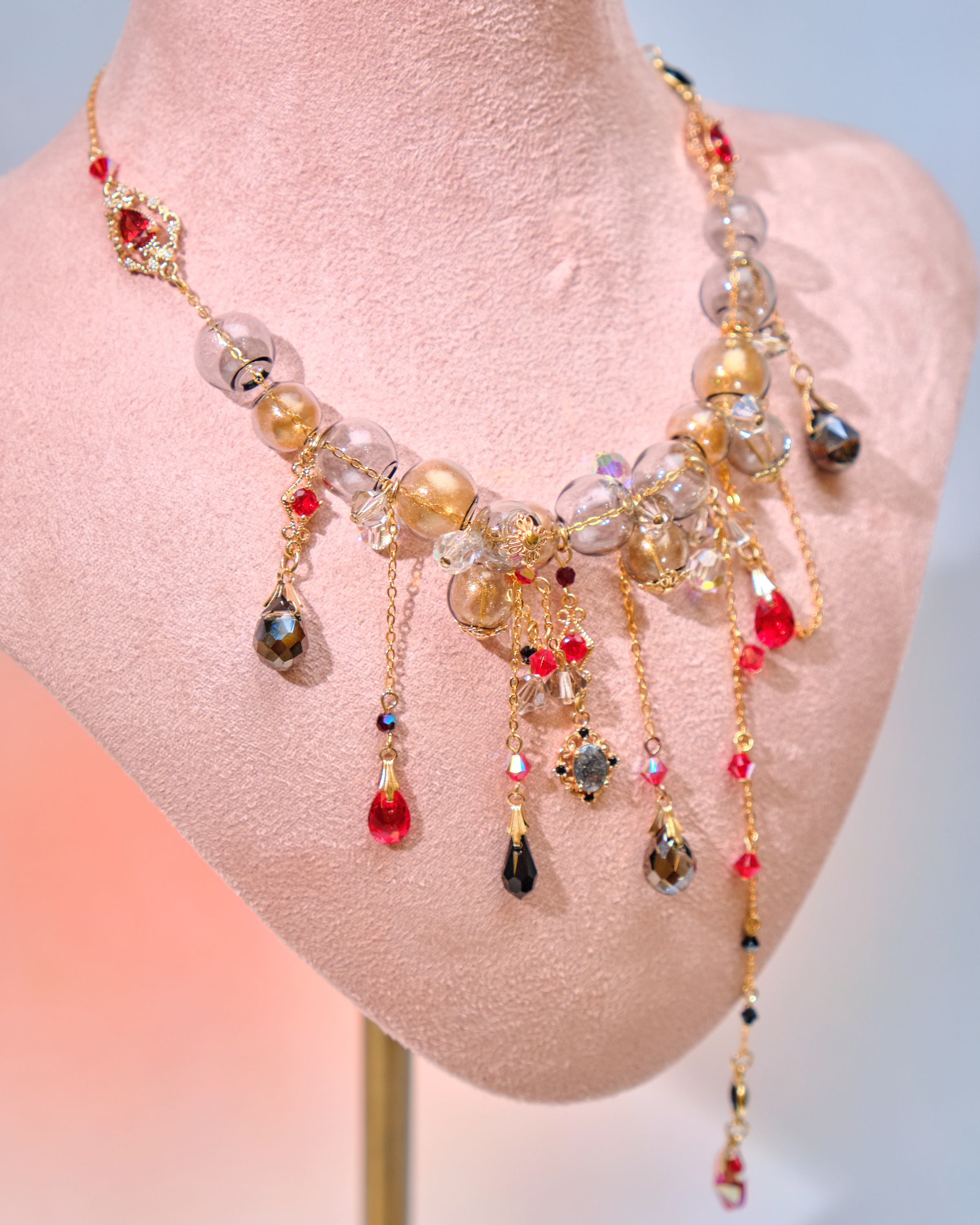 12681 Transparent Rain Curtain Bubble Bath S925 Clavicle Necklace