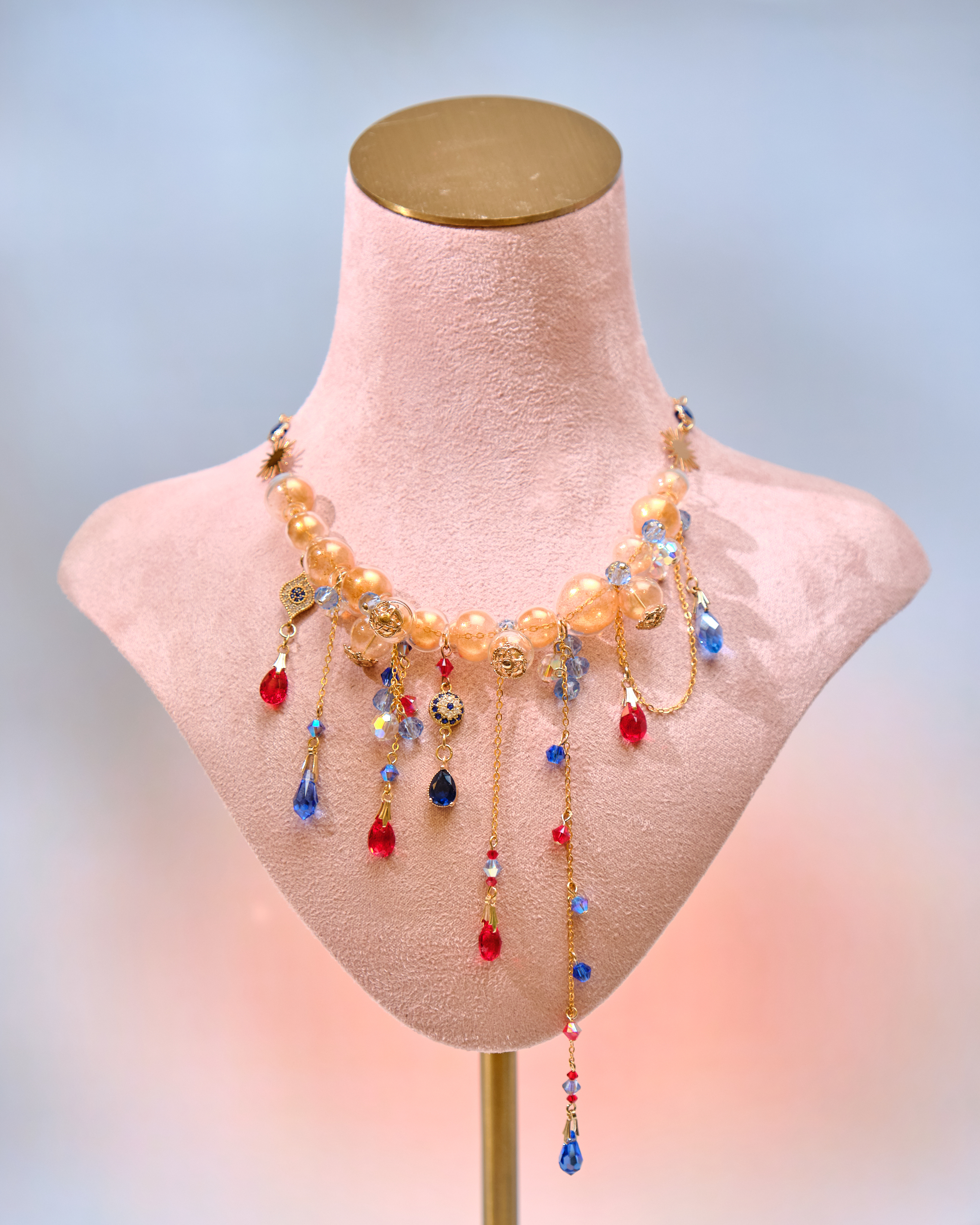 12680 透明感雨簾泡泡浴S925鎖骨項鏈