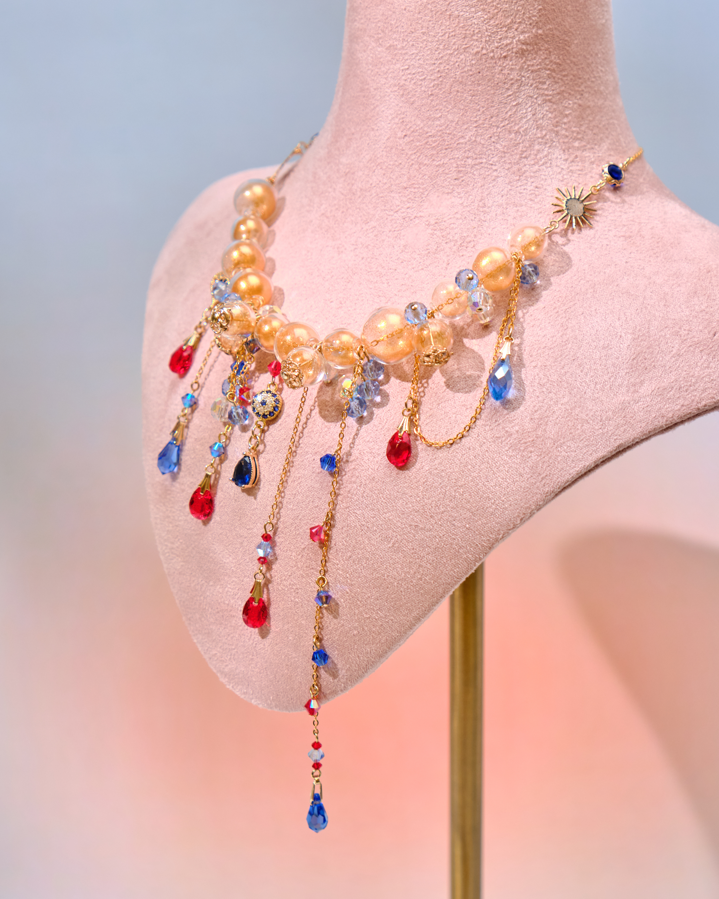 12680 透明感雨簾泡泡浴S925鎖骨項鏈