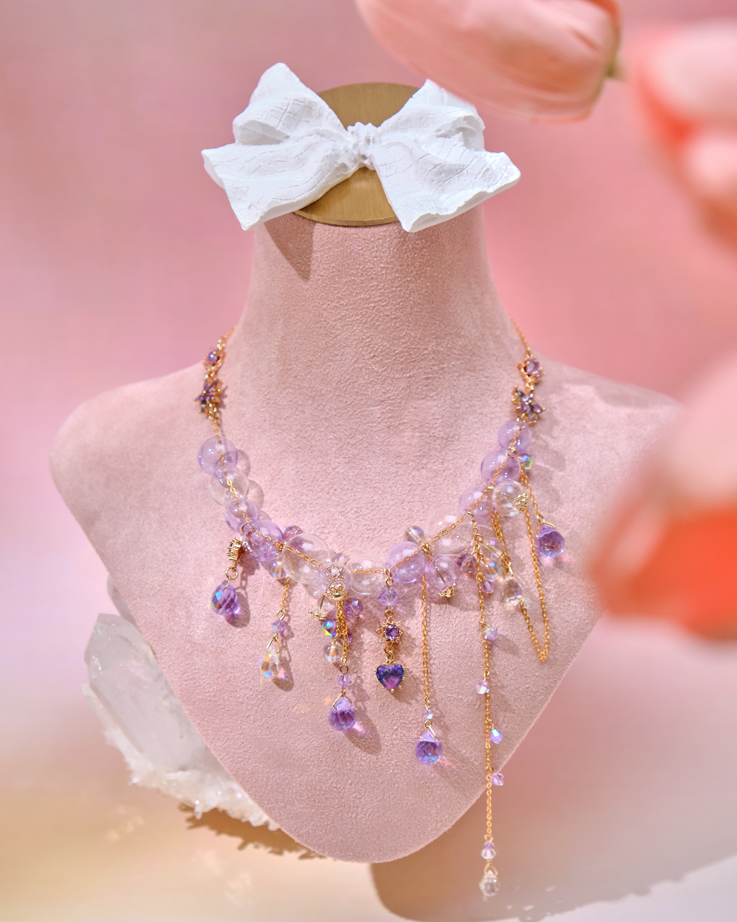 12678 Transparent Rain Curtain Bubble Bath S925 Clavicle Necklace