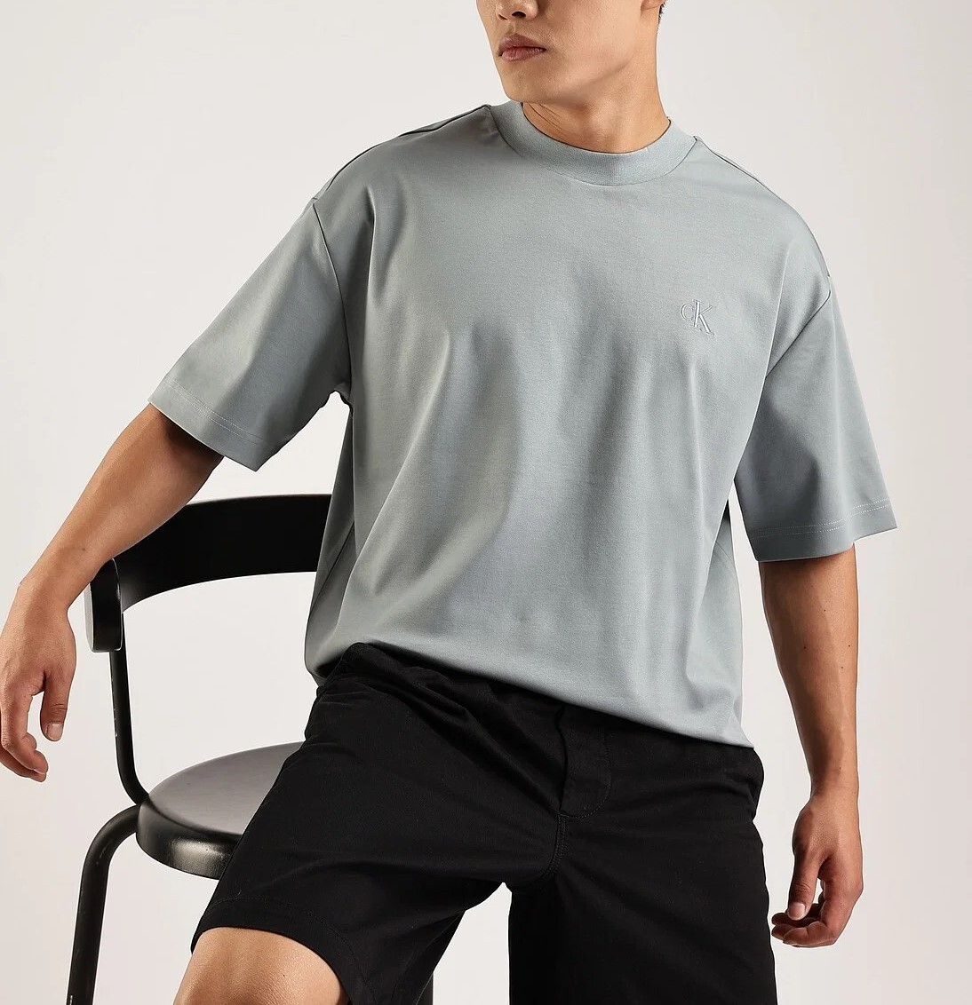 [S] CALVIN KLEIN SMALL SIGNATURE LOGO SS CREW NECK T-SHIRT,INK, SP40594802-40HP229032 (SCK510)