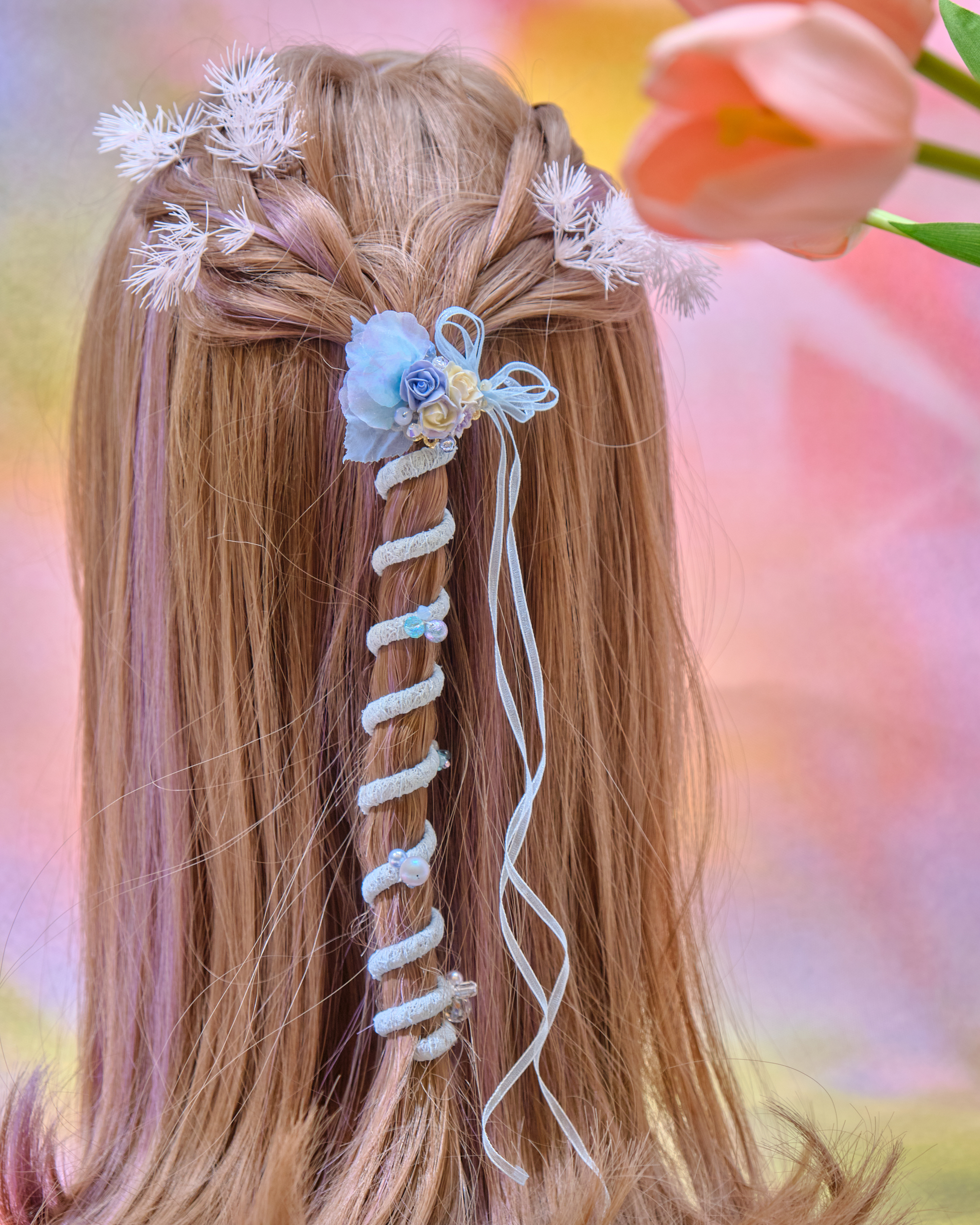 12706 別注版捉迷藏俏皮電話線馬尾夾