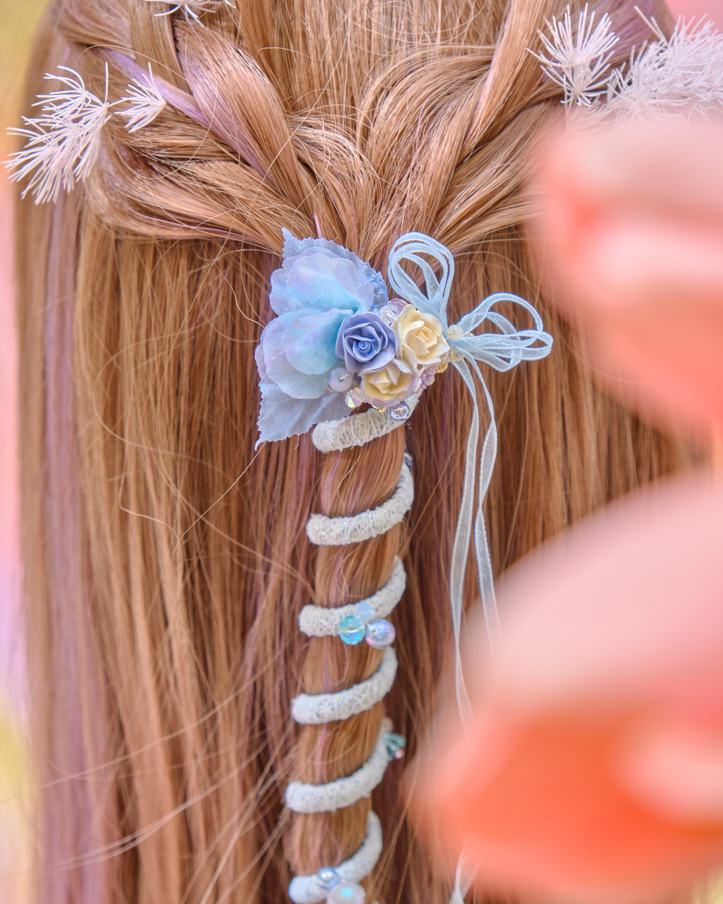 12706 別注版捉迷藏俏皮電話線馬尾夾