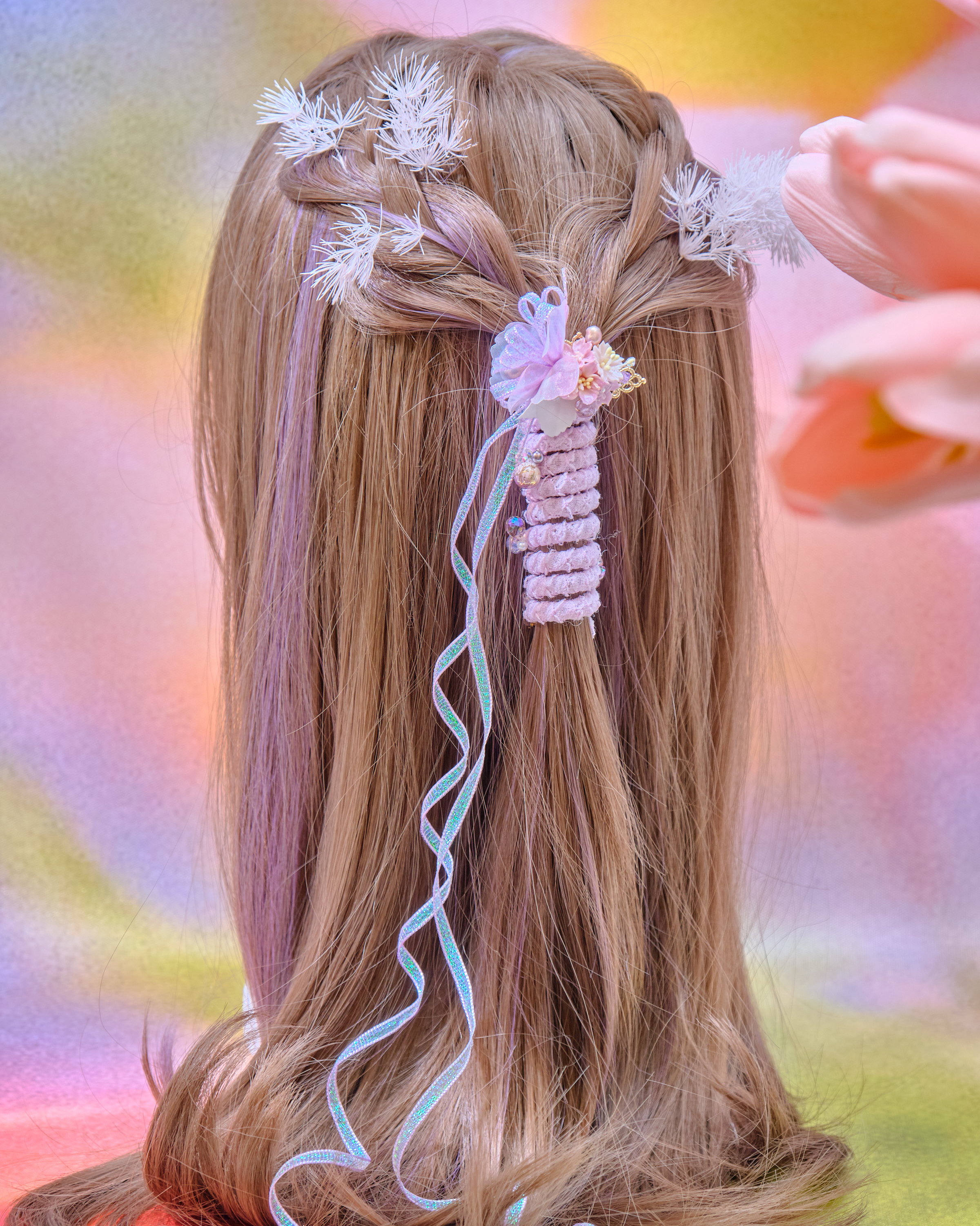 12705 別注版捉迷藏俏皮電話線馬尾夾