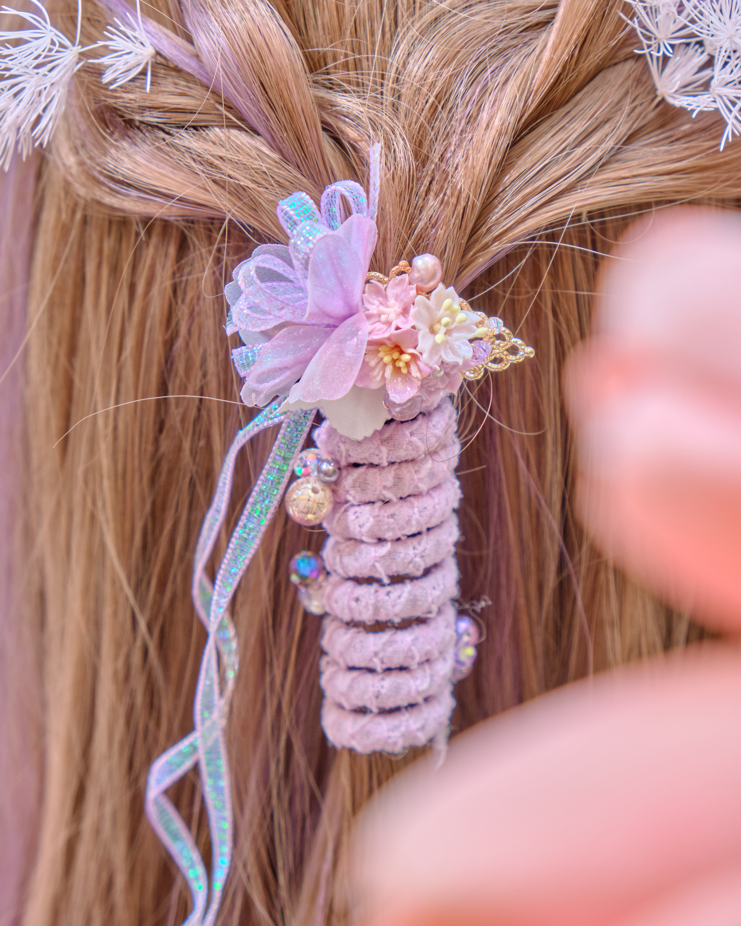 12705 別注版捉迷藏俏皮電話線馬尾夾