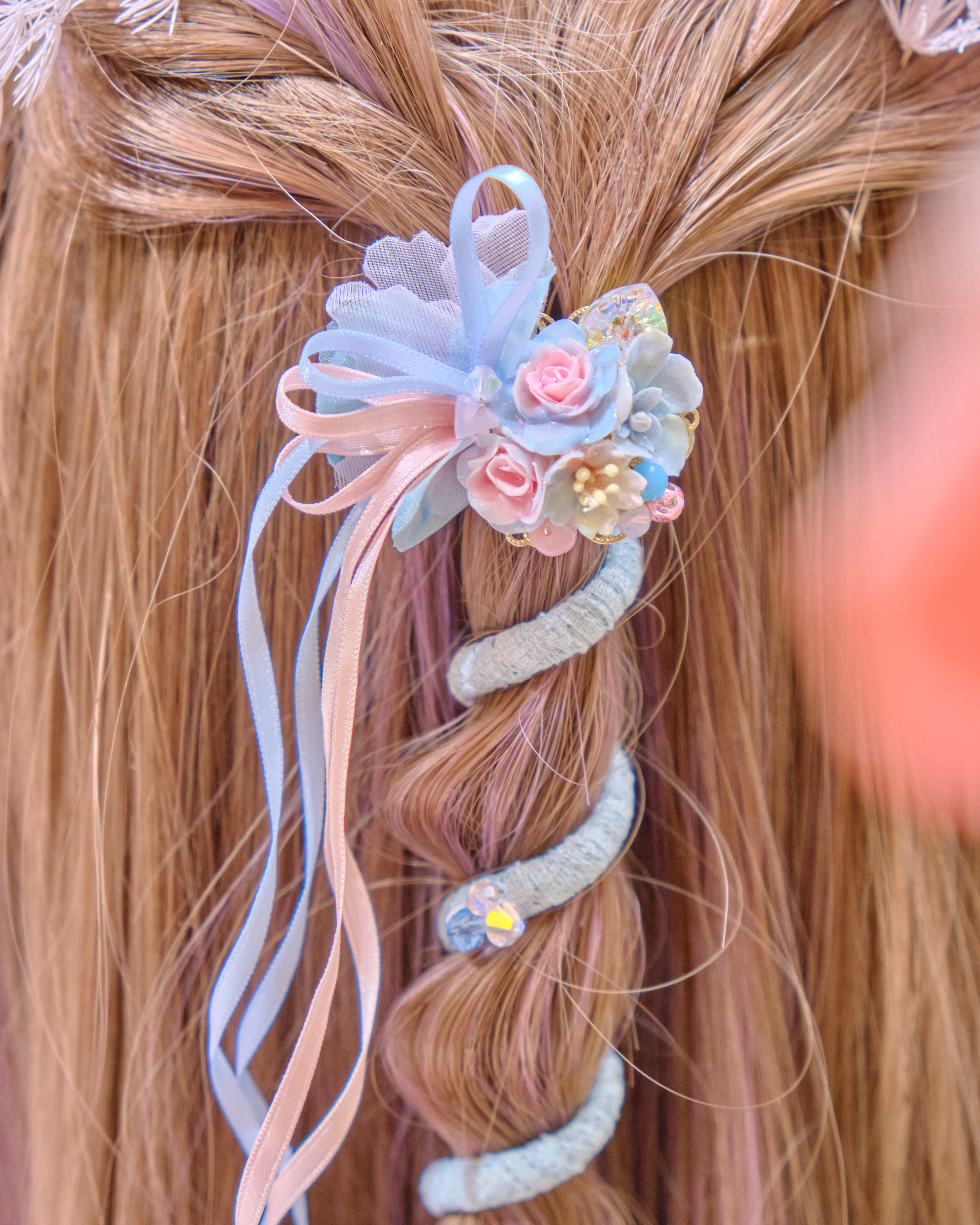 12704 別注版捉迷藏俏皮電話線馬尾夾