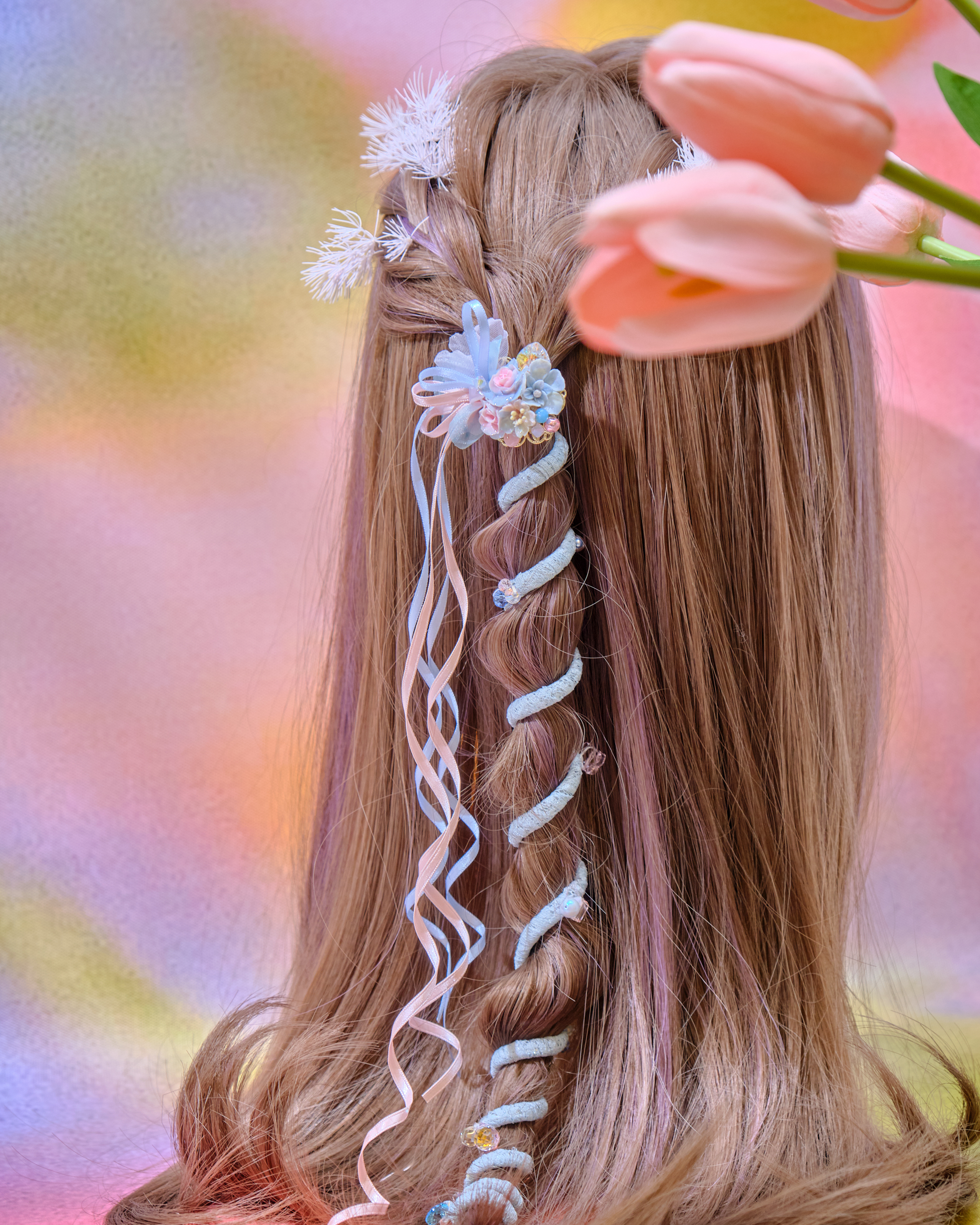 12704 別注版捉迷藏俏皮電話線馬尾夾