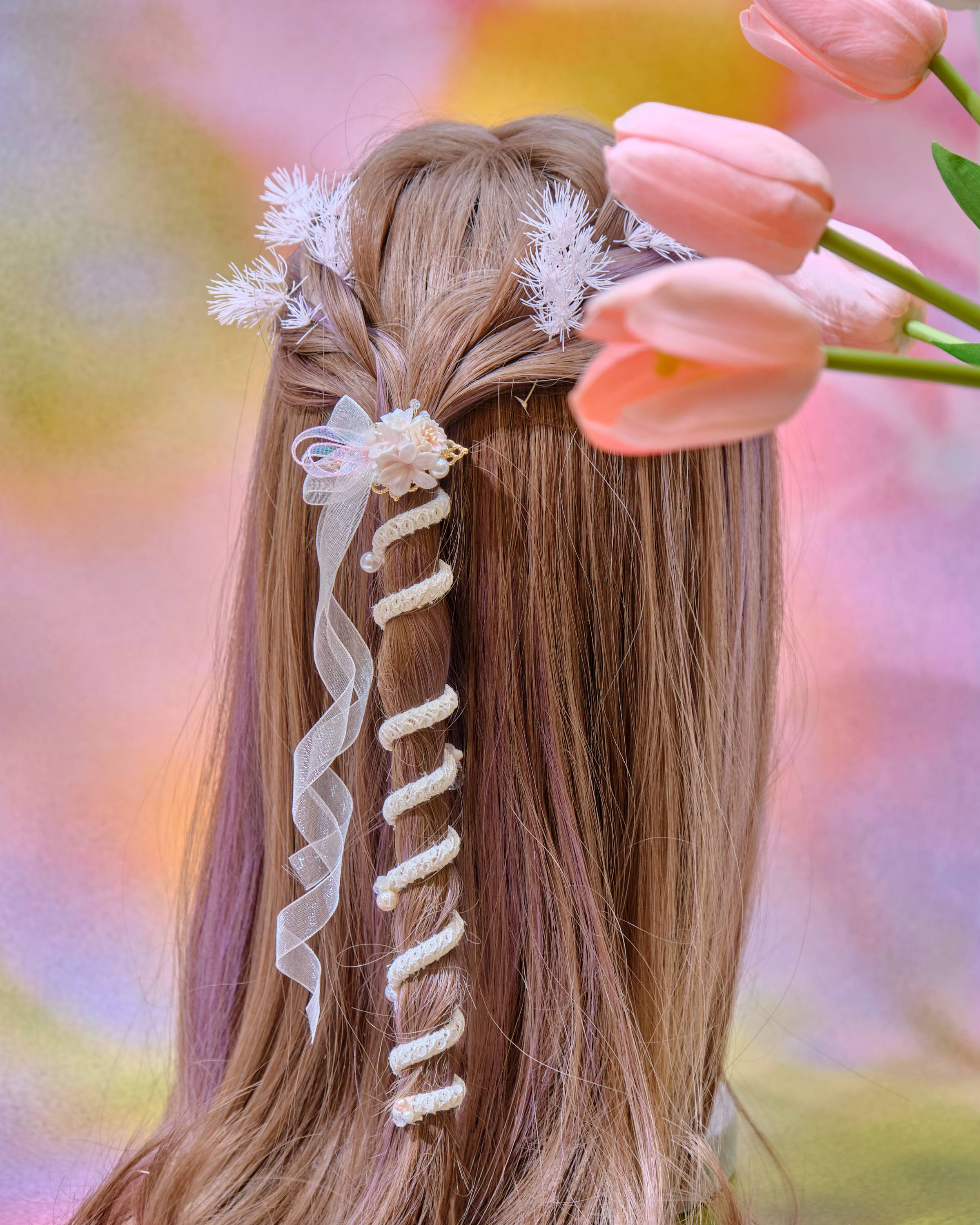 12703 別注版捉迷藏俏皮電話線馬尾夾