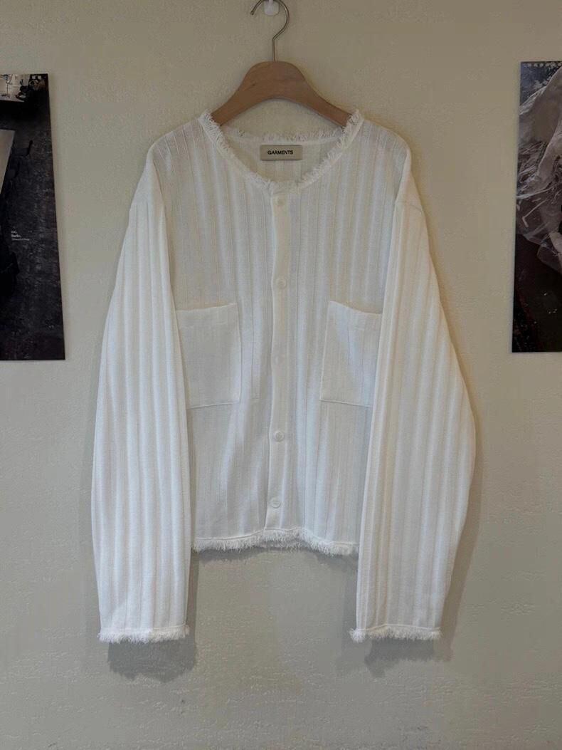 淨色暗直紋開胸外套 GARMENTS-049JK