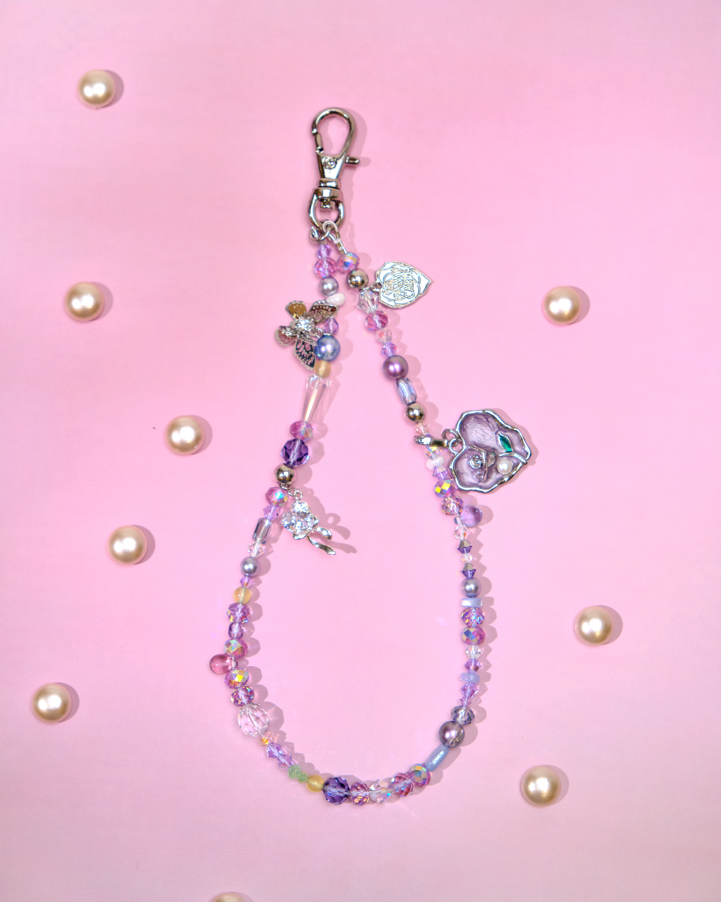 12756 Candy-Colored Crystal Pendant Phone/Bag Charm