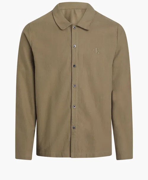 [S] CALVIN KLEIN SMALL LOGO LONGSLEEVE SLEEPWEAR TOP,KHAKI, NM2461720-A34M383526 (SCK499)