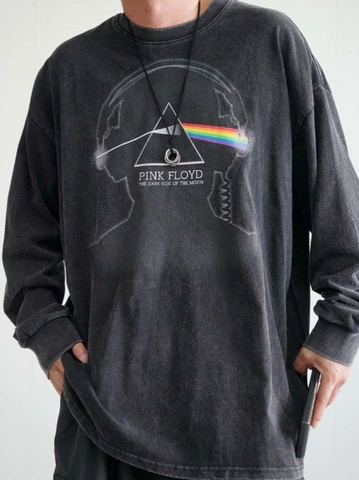 洗水英文字圖案長袖衫 manhattans-048T