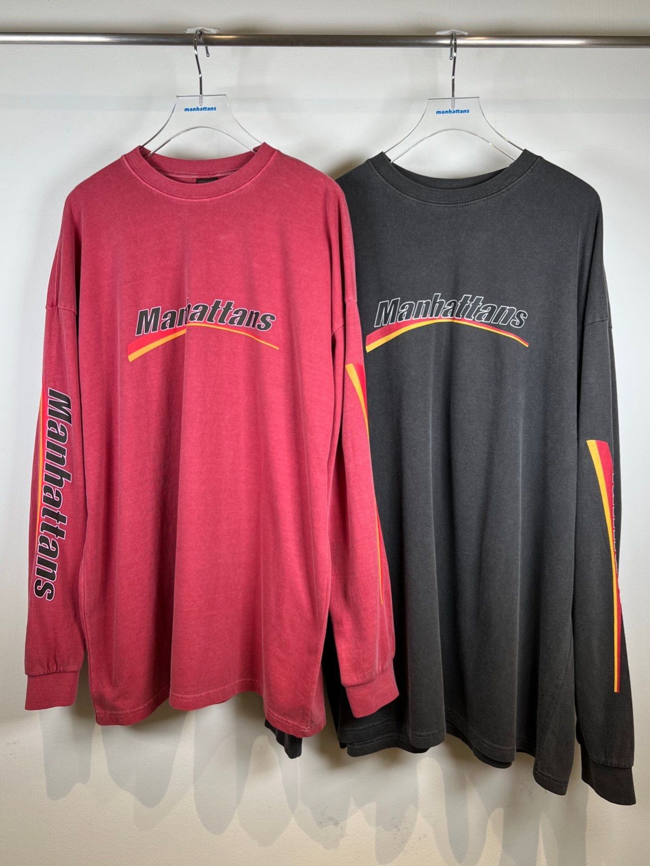 洗水英文字長袖衫 manhattans-051T