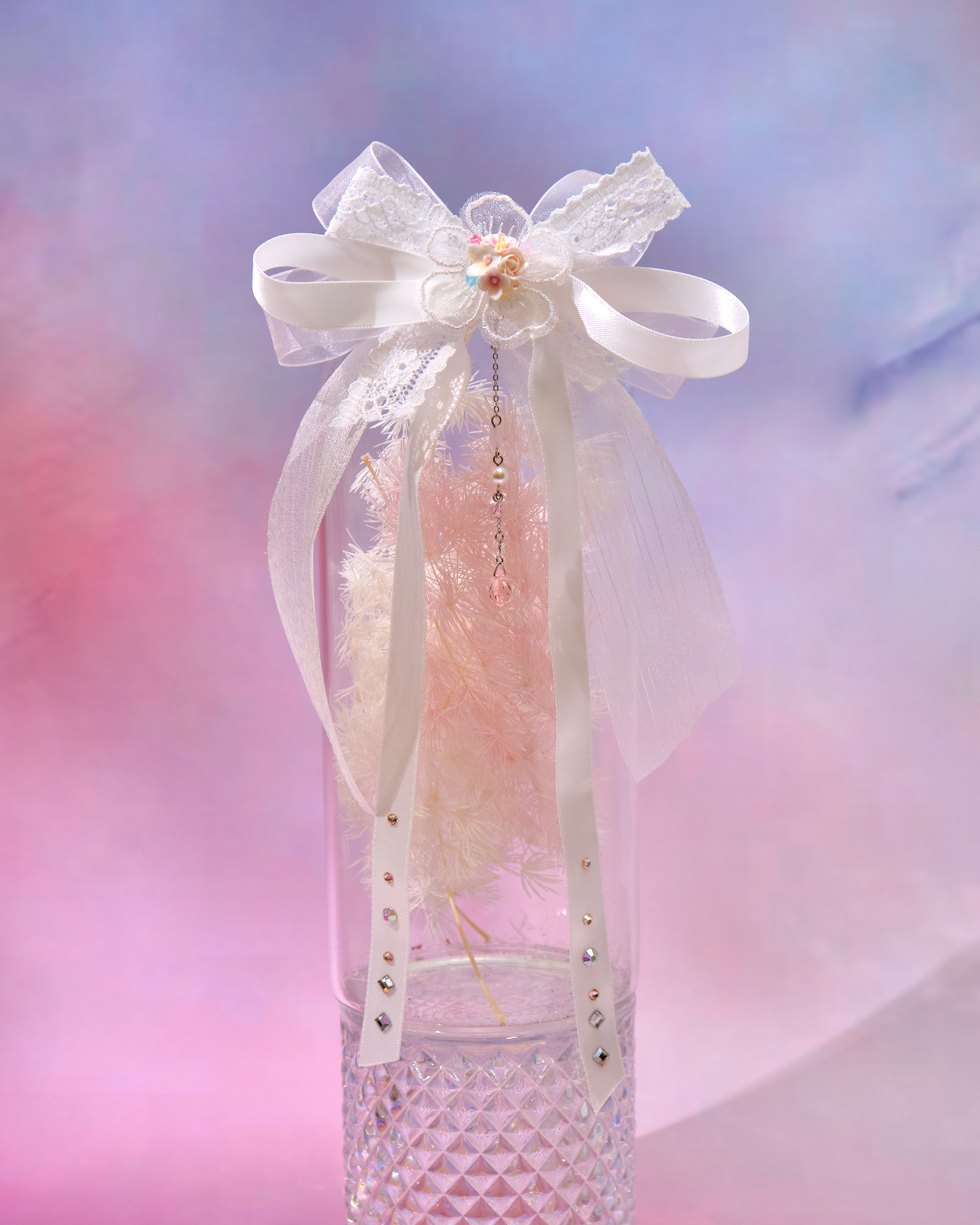 12724 純白小公主蝴蝶結髮夾（細）