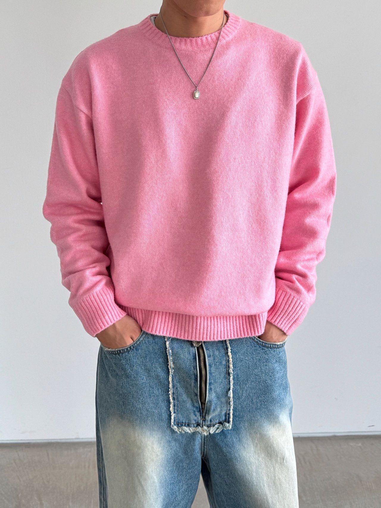 淨色圓領針織衫 3.14-079T