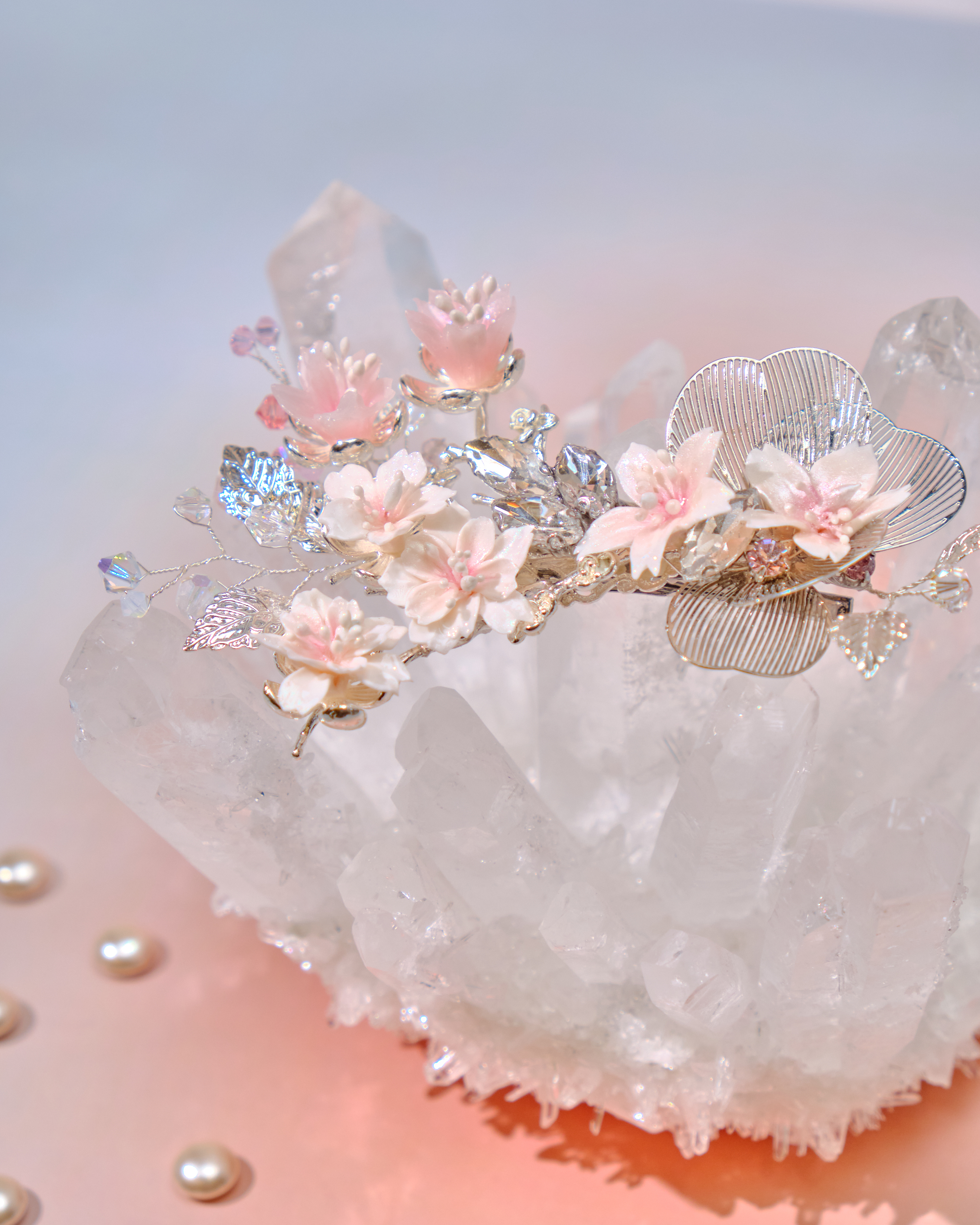 12708 氣質花仙子繁花造型鴨嘴夾