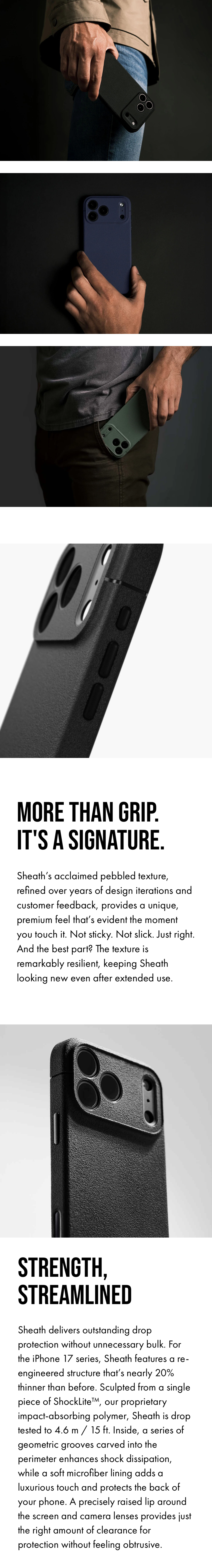 Caudabe Sheath iPhone 17 case into 1