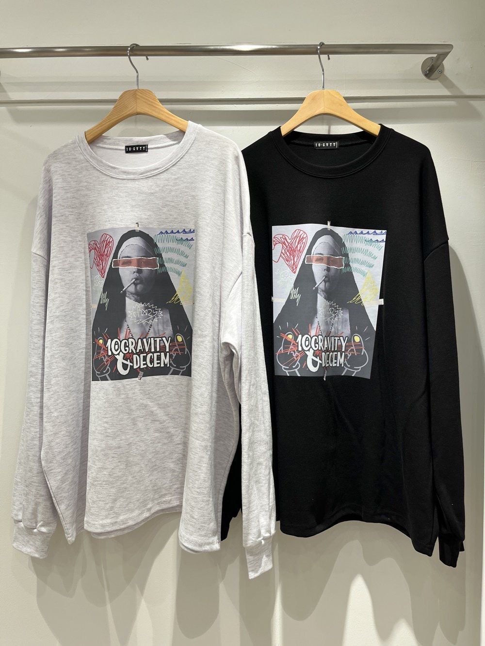 英文字圖案長袖衫 10.GVTY-0230T