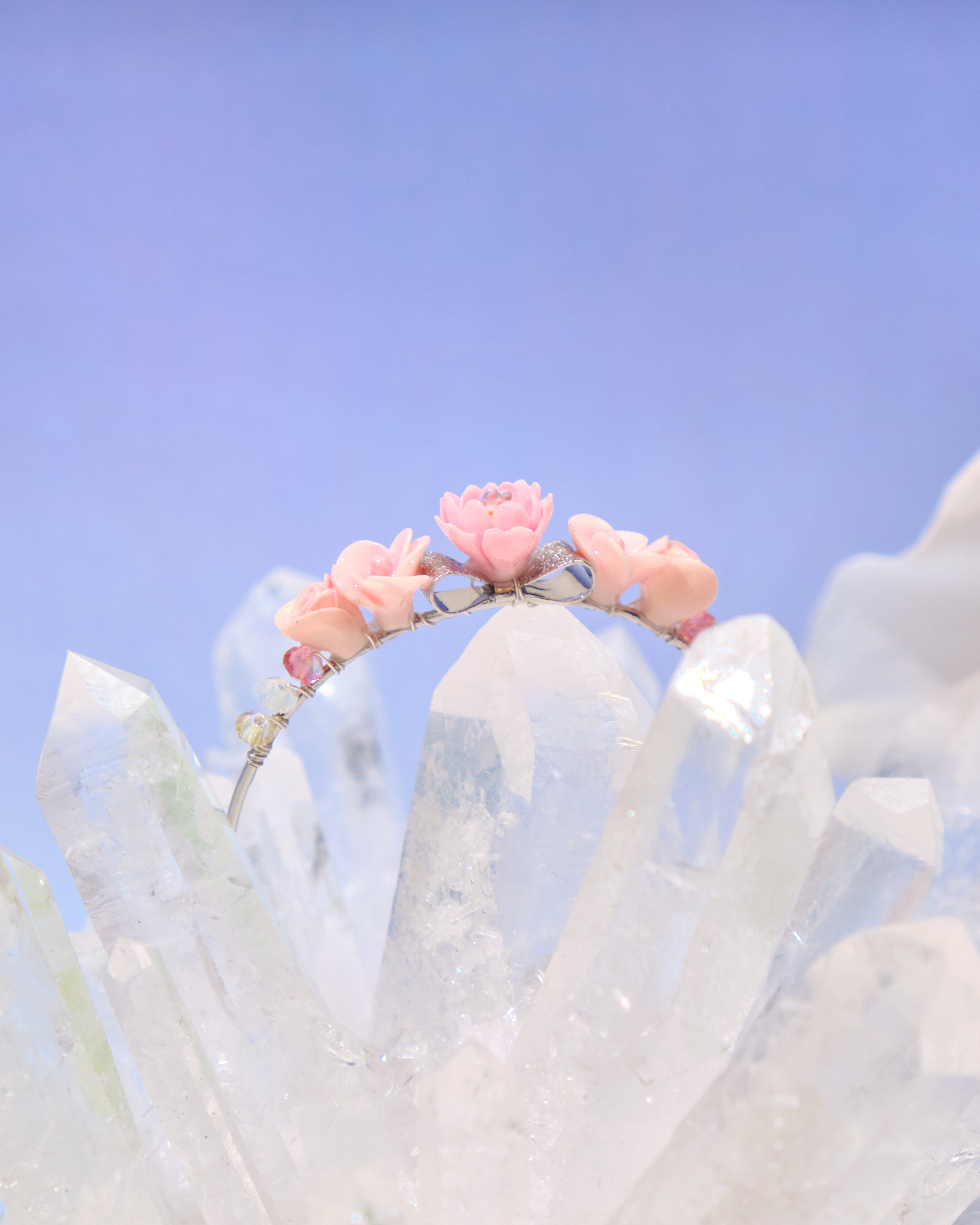 12699 優雅園林小花束鍍金/銀開口手鐲