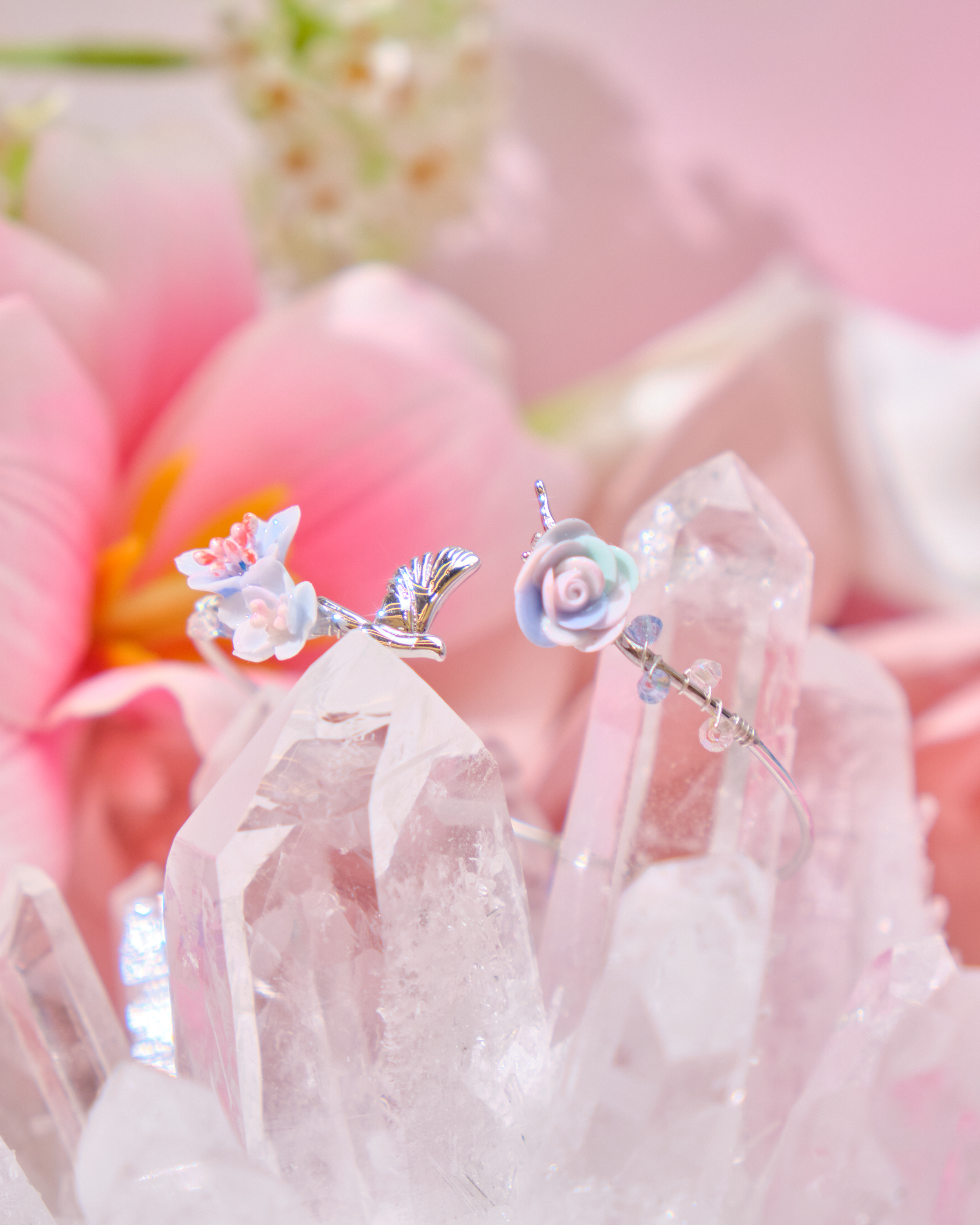 12692 優雅園林小花束鍍金/銀開口手鐲