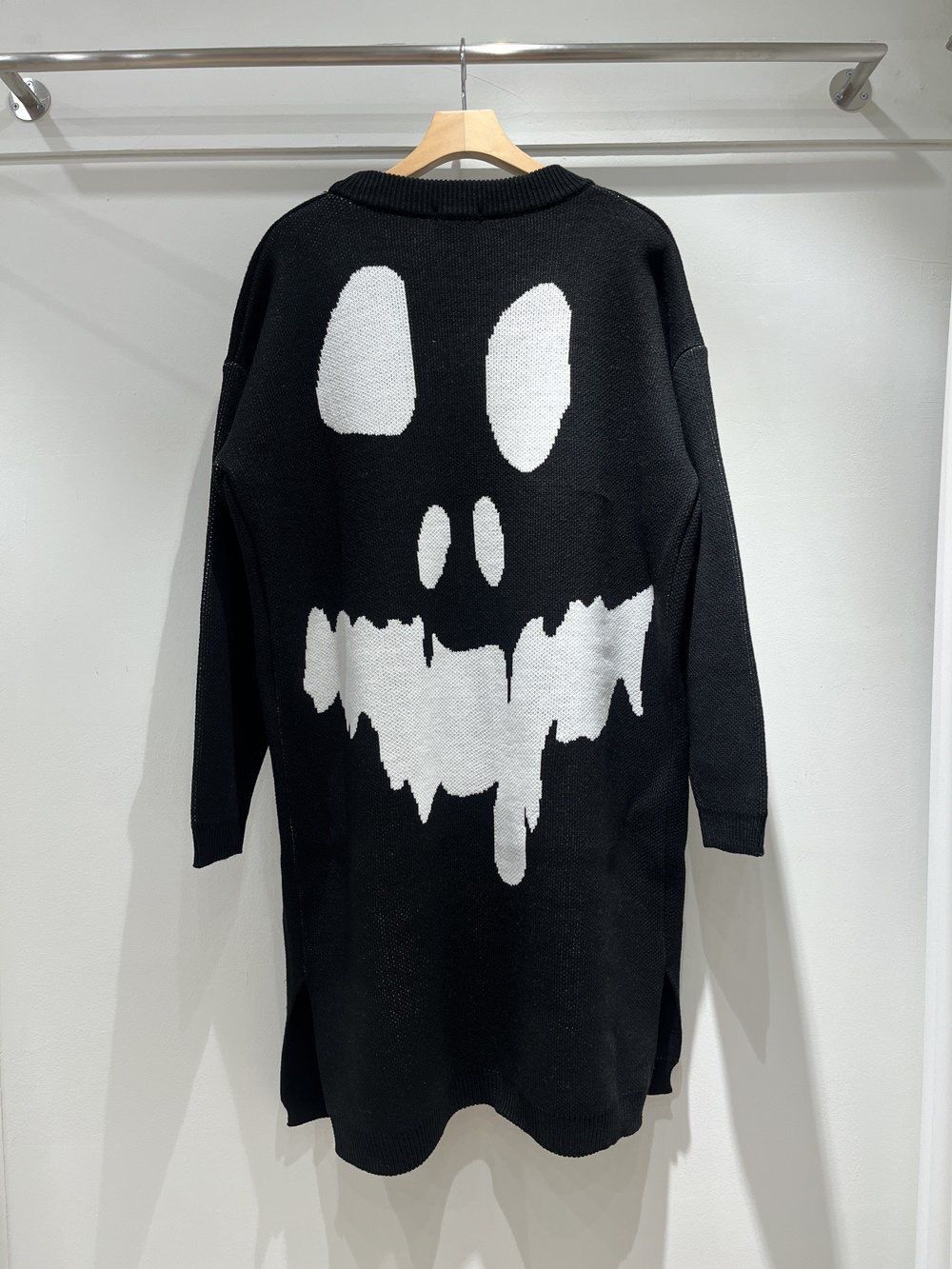 圖案開胸針織長外套 10.GVTY-0232JK