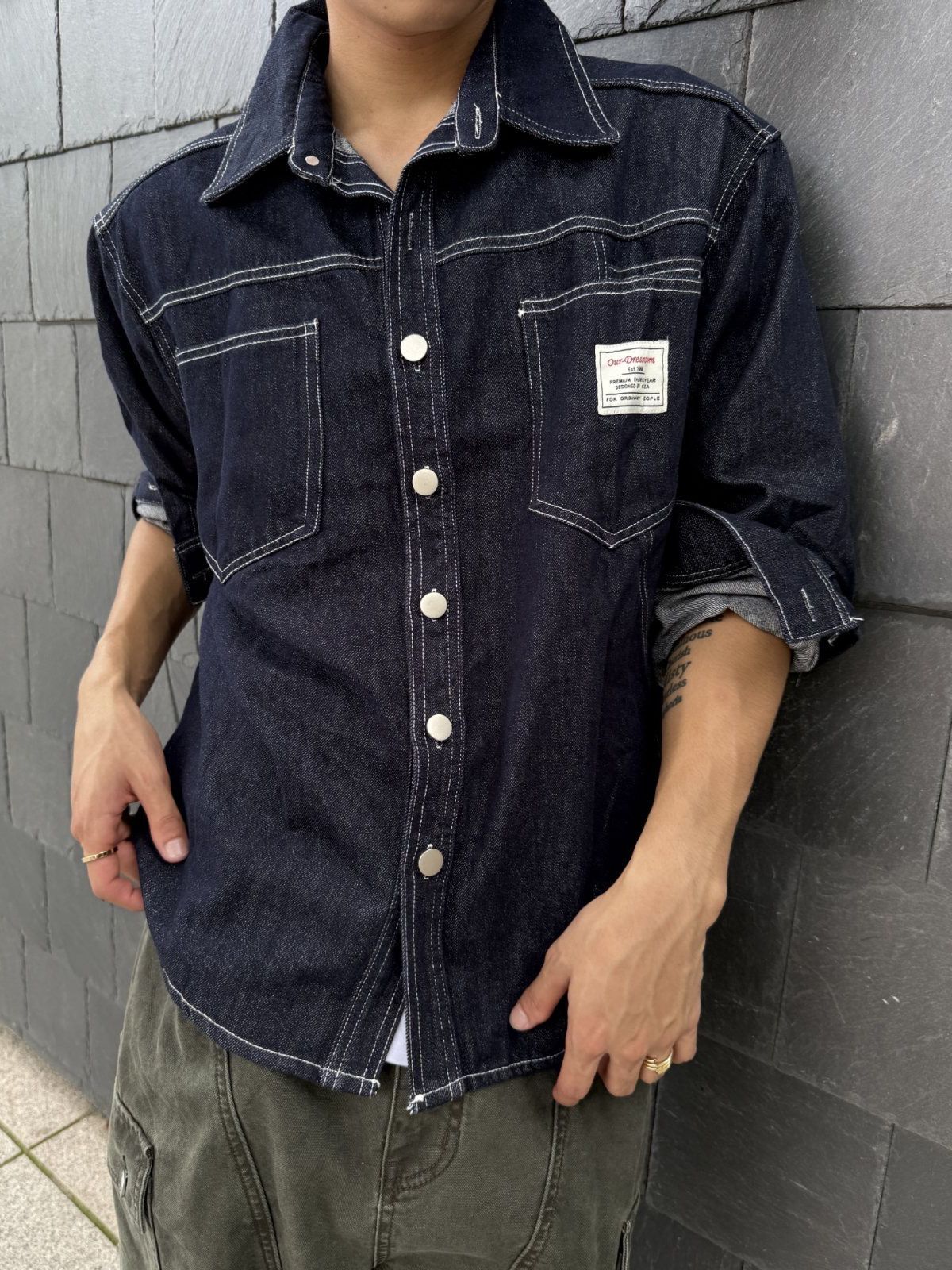 淨色長袖牛仔恤衫 OUR ROOM-136S