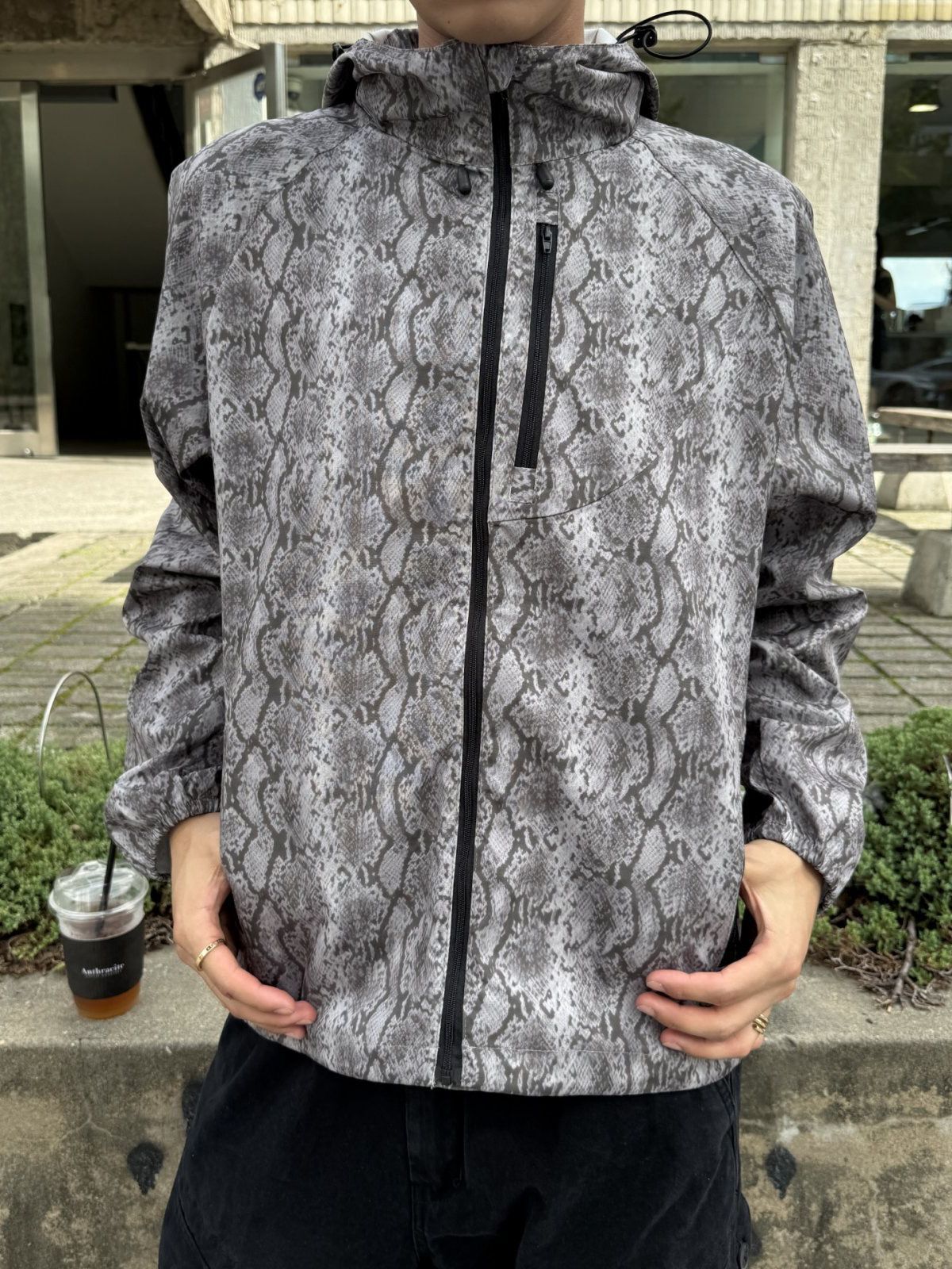 花紋連帽拉鍊外套 OUR ROOM-138JK