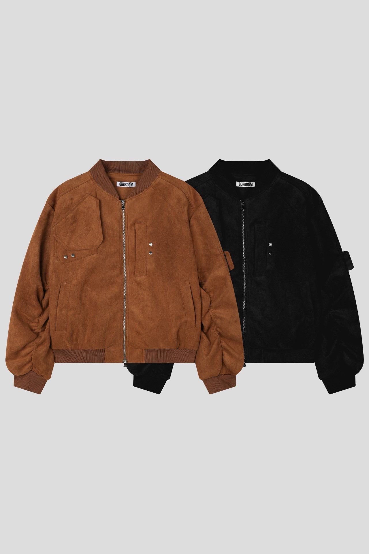 淨色拉鍊猄面褸 OUR ROOM-141JK