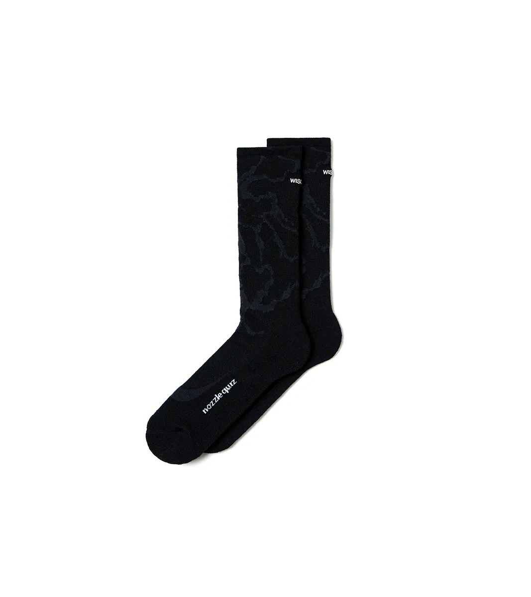 nozzle quiz®｜WISDOM® x nozzle quiz® Graphic Socks 高筒休閒襪 (Black)