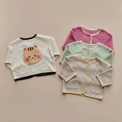 25F/W DTD萌萌大圓臉華夫格開襟衫