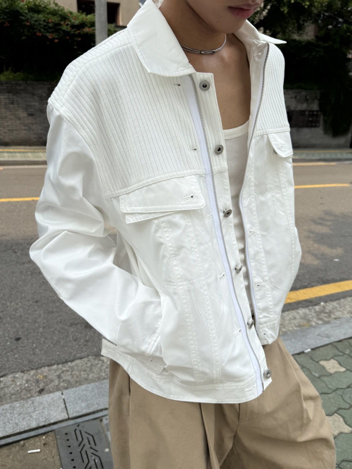 淨色反領拉鍊外套 OUR ROOM-149JK