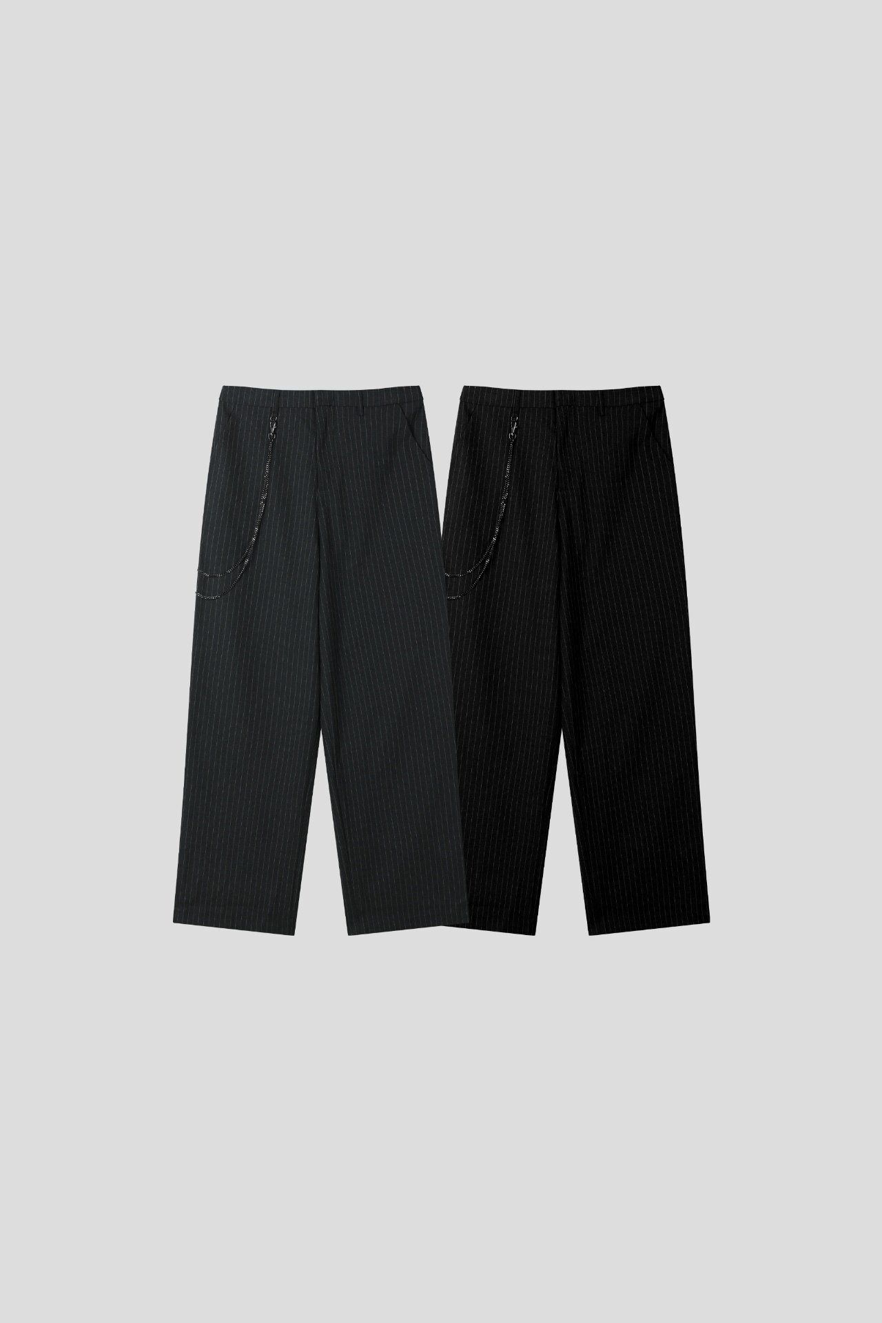 直紋連褲鏈鬆身褲 OUR ROOM-152P