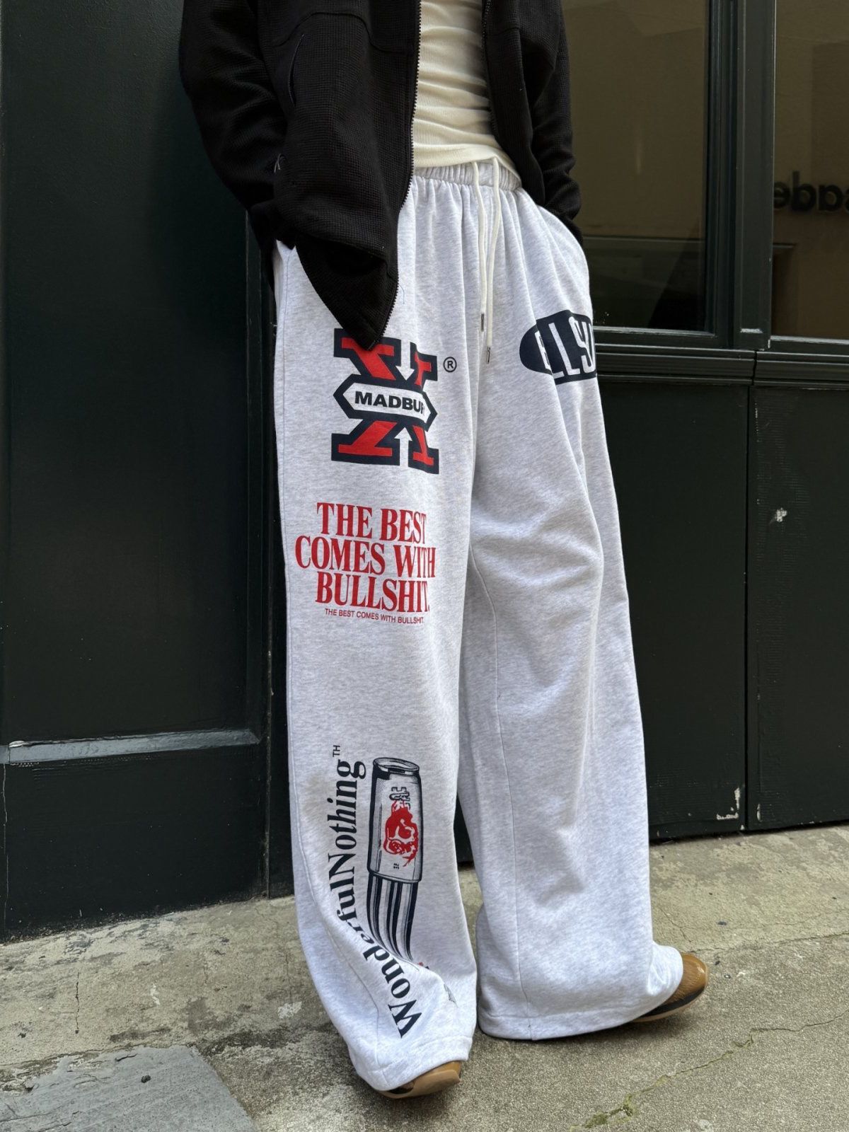 英文字可束腳運動褲 OUR ROOM-154P