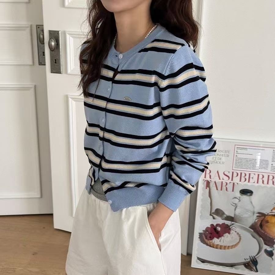 2586 韓系休閒條紋針織外套