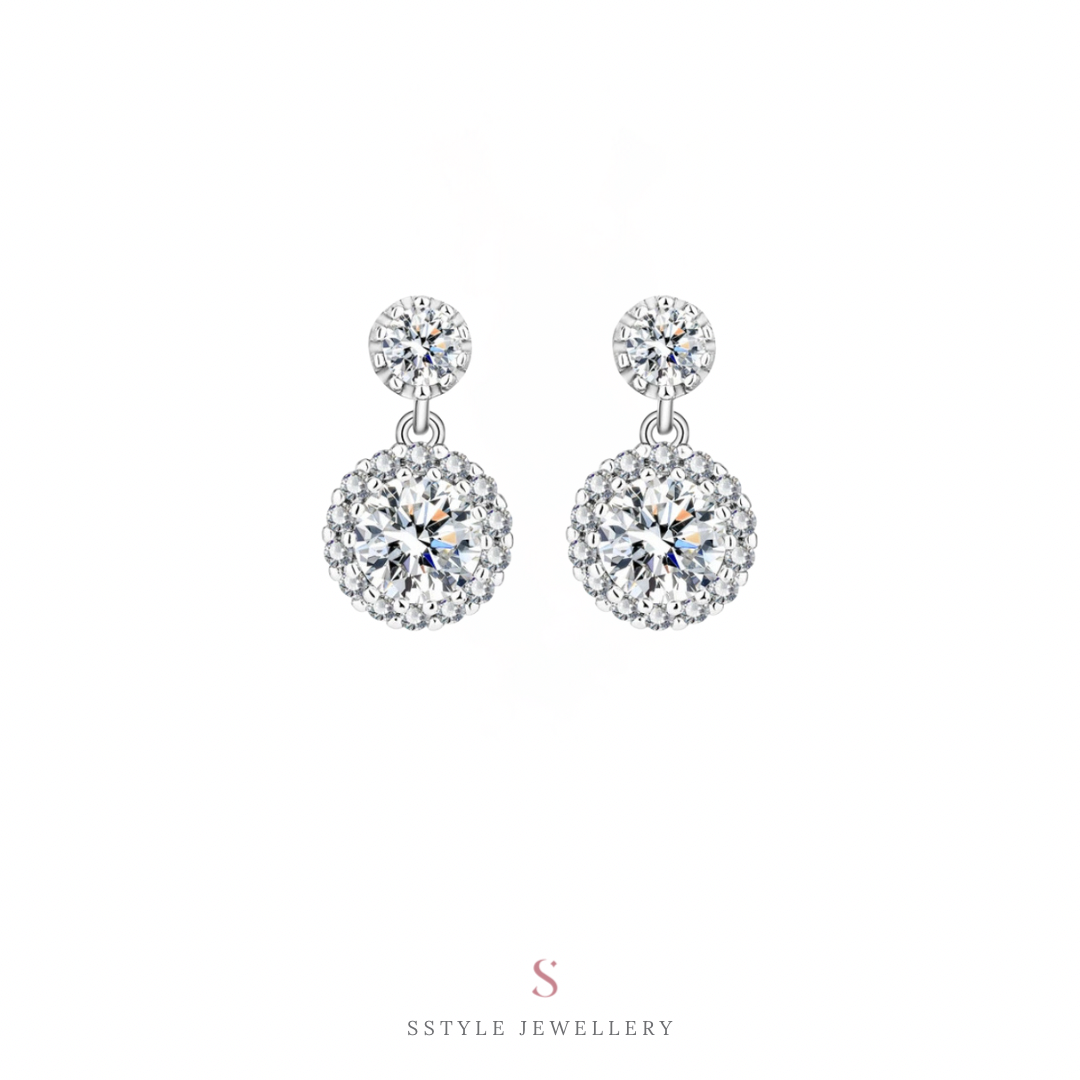 Blanche moissanite diamond earrings
