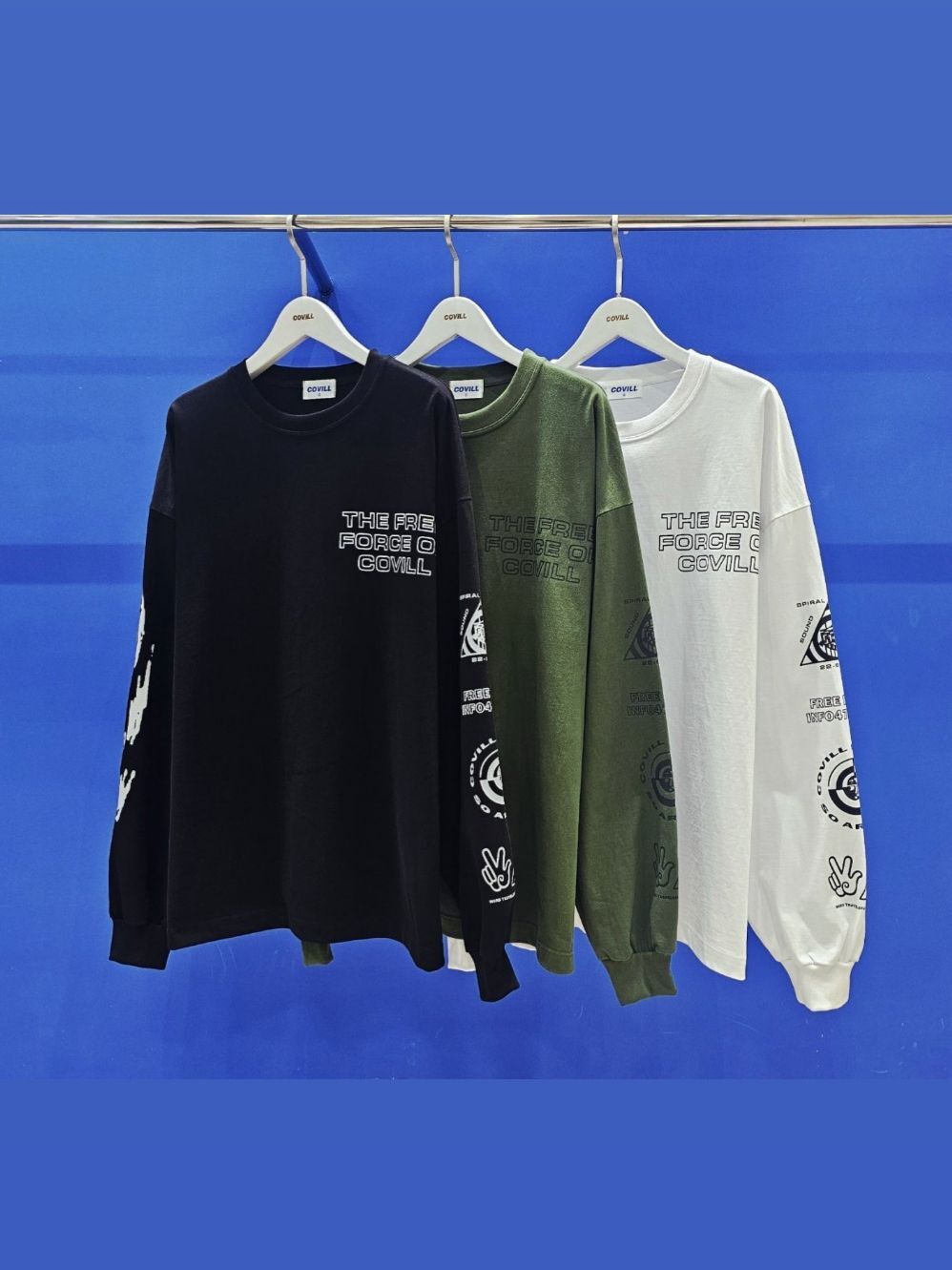 英文字圖案長袖衫 COVILL-218T