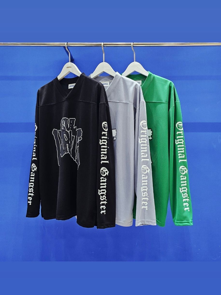 V領英文字長袖衫 COVILL-220T